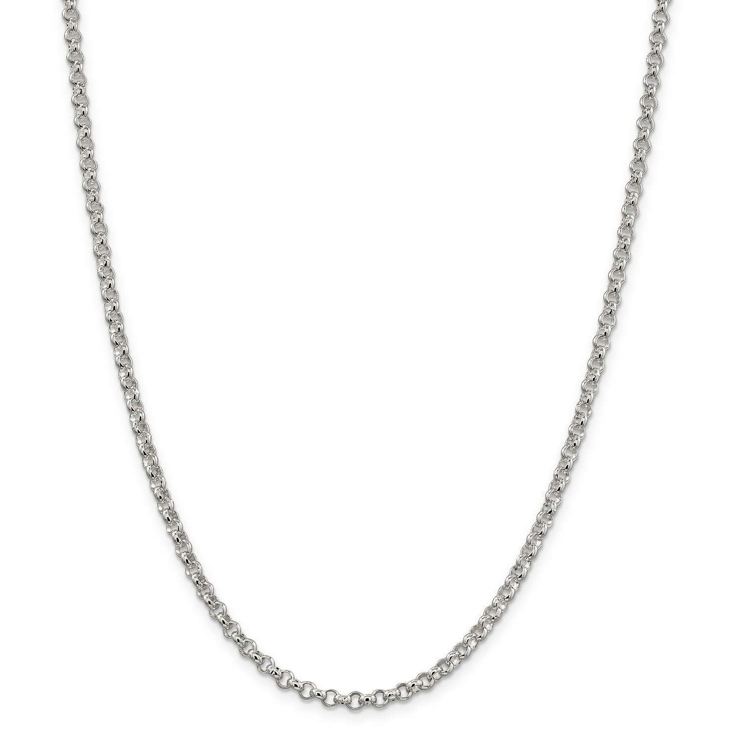 .925 Sterling Silver Classic Rolo Chain Necklace, Bracelet or Anklet - Elegant Jewelry for Women, Gift for Her, Perfect for Everyday Wear, Party & Special Occasions