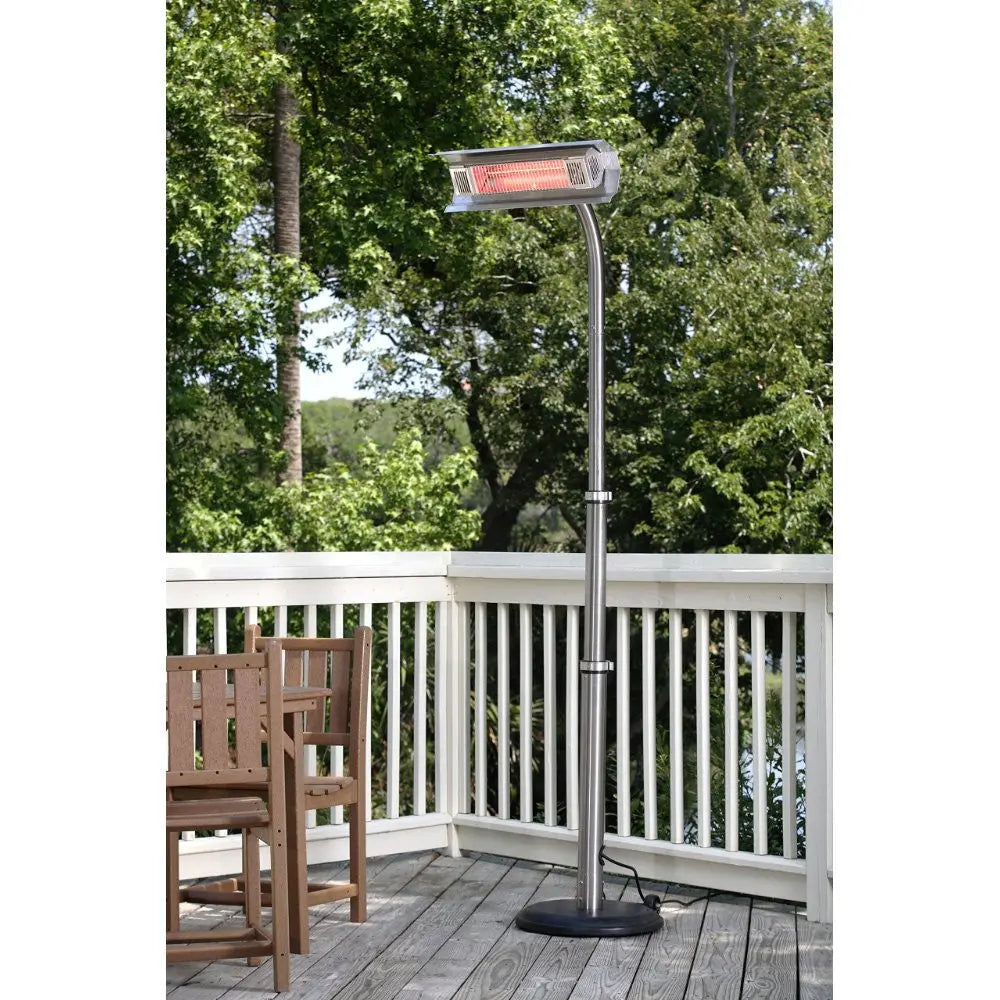 Stainless Steel Telescoping Offset Pole Mounted Infrared Patio Heater - Outdoor Patio Heater for Restaurants, Backyard, Deck & Garden - Perfect for Cold Weather & Entertaining