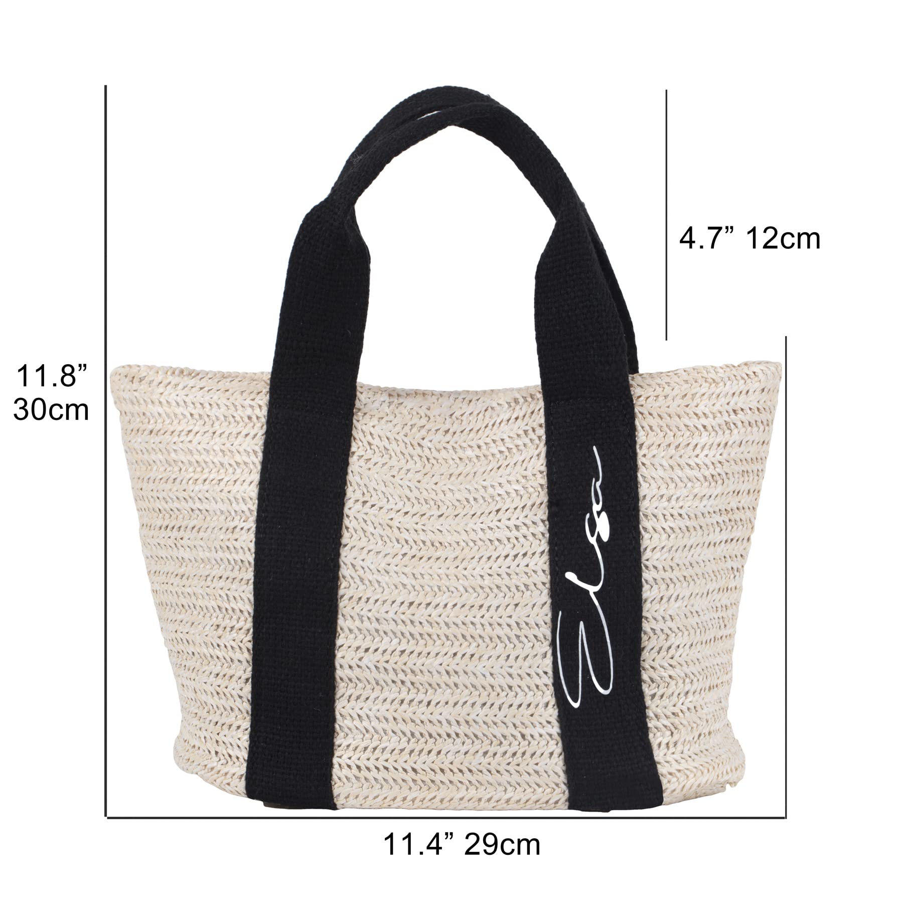 Women's Summer Straw Beach Tote Bag - Medium Capacity Handbag for Vacation, Travel, Shopping | Lightweight & Stylish for Beach Outings, Picnics, and Daily Use (Beige, Black)