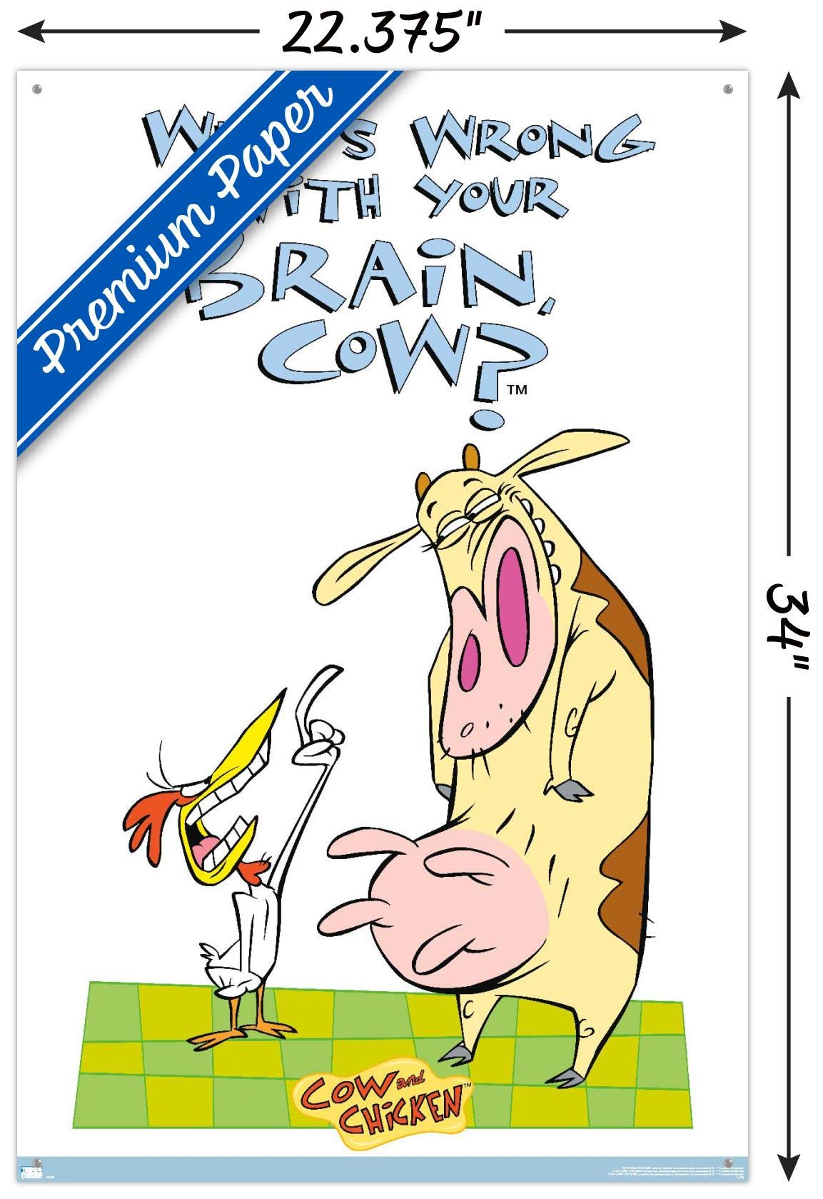 Trends International Cow and Chicken Cartoon Brain Wall Poster - 22.37