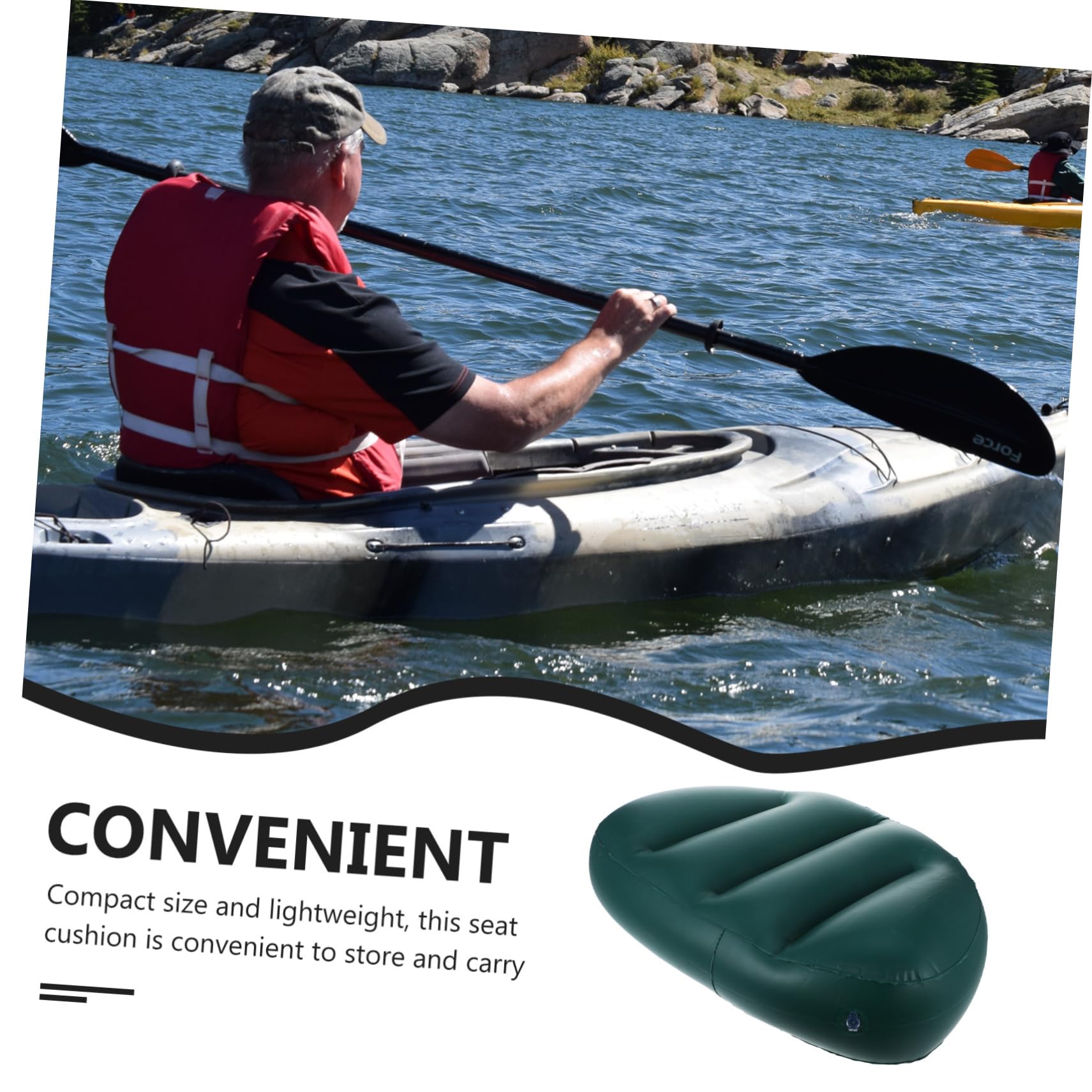 Inflatable River Boat Cushion - Lightweight, Foldable, Waterproof for Fishing, Kayaking, Canoeing | Comfortable Seat Pad for Outdoor Adventures, Camping, and Water Sports