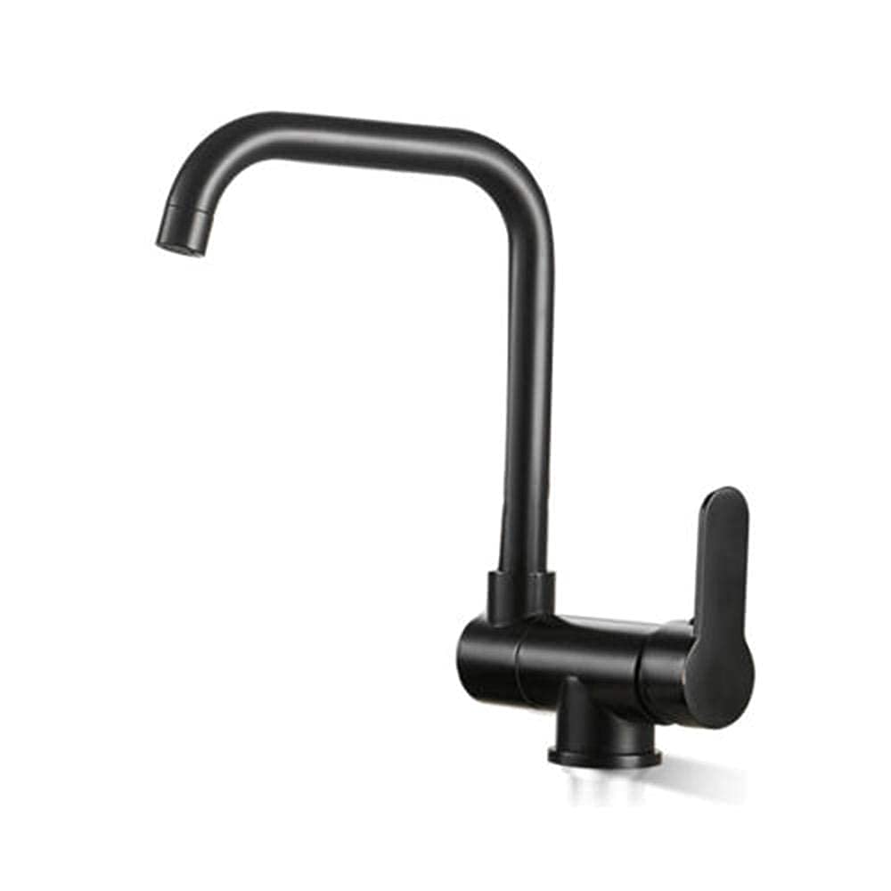 Black Copper Kitchen Faucet with Hot & Cold Water - Foldable Sink Faucet for Inner Window - Perfect for Small Kitchens, RVs, and Tiny Homes
