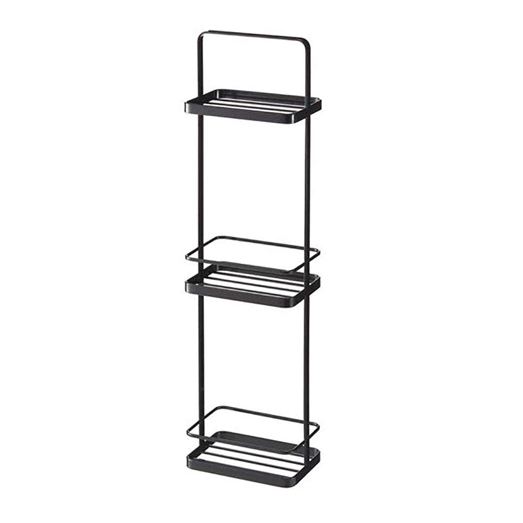 Multifunctional Bathroom Shelf - Floor Standing Storage Rack Organizer for Bathroom Essentials | Black | Space-Saving Solution for Shower, Toiletries & Towel Organization