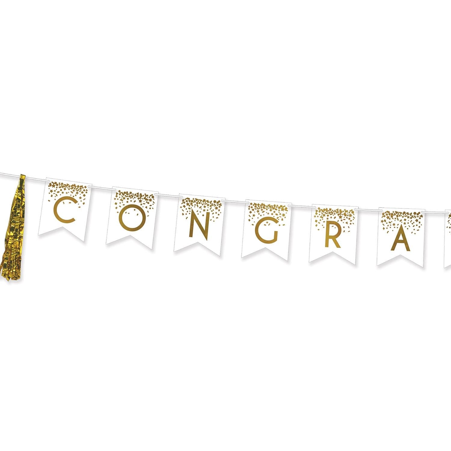 12 Pack Beistle Congratulations Party Tassel Streamers - Colorful Celebration Decorations for Graduation, Baby Shower & Birthday Parties