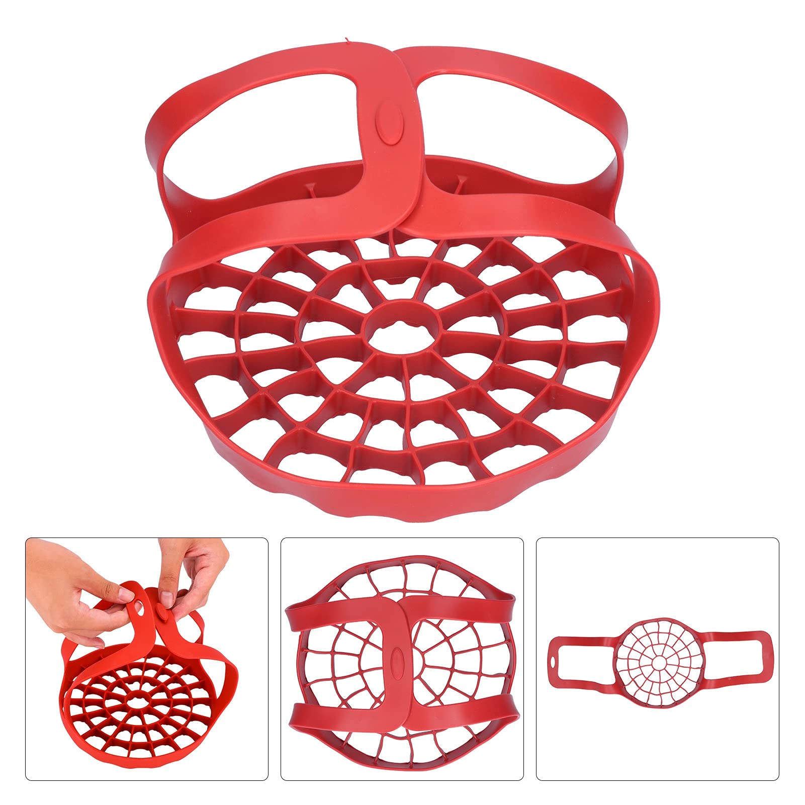 Premium Silicone Pressure Cooker Sling & Bakeware Lifter - Compatible with Instant Pot, Multi-Function Cooker | Heat-Resistant, BPA-Free | Perfect for Steaming Eggs, Vegetables & More (Red)