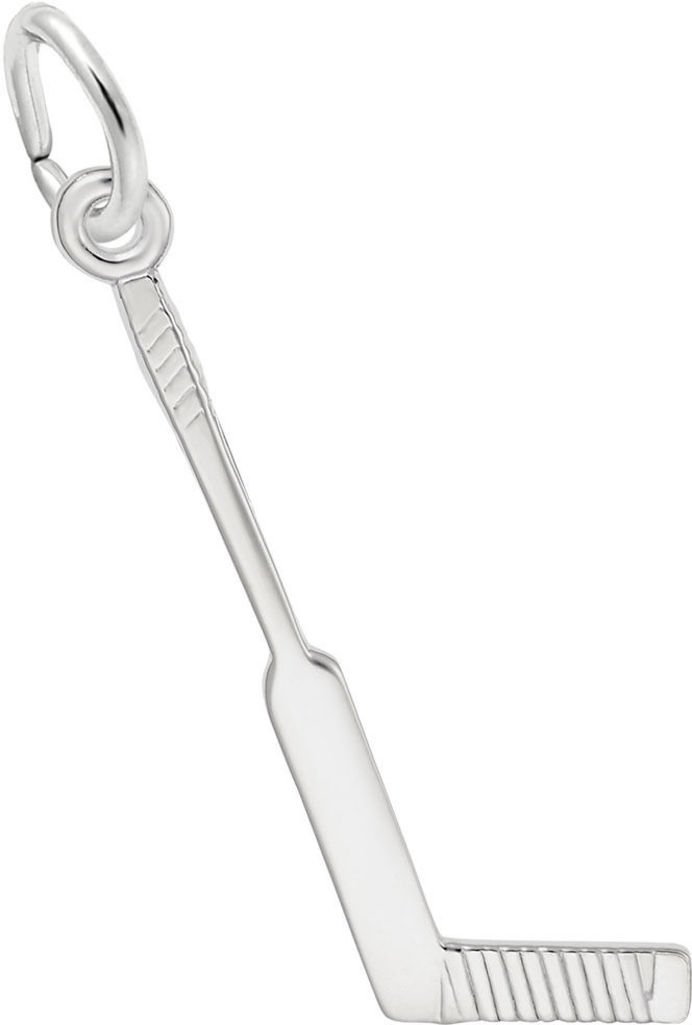 Rembrandt Sterling Silver Goalie Hockey Stick Charm Pendant - Handcrafted Metal Jewelry for Hockey Players & Fans - Perfect for Necklaces, Bracelets & Sports Gifts