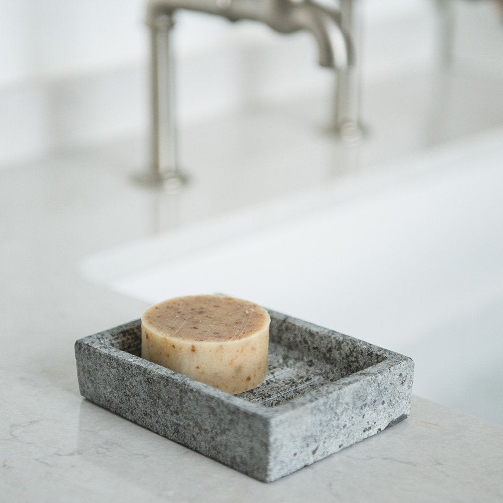 Premium Granite Soap Dish with Drainage - Natural Stone Bathroom Organizer for Showers, Sinks & Countertops - Elegant Home Decor for Modern Bathrooms