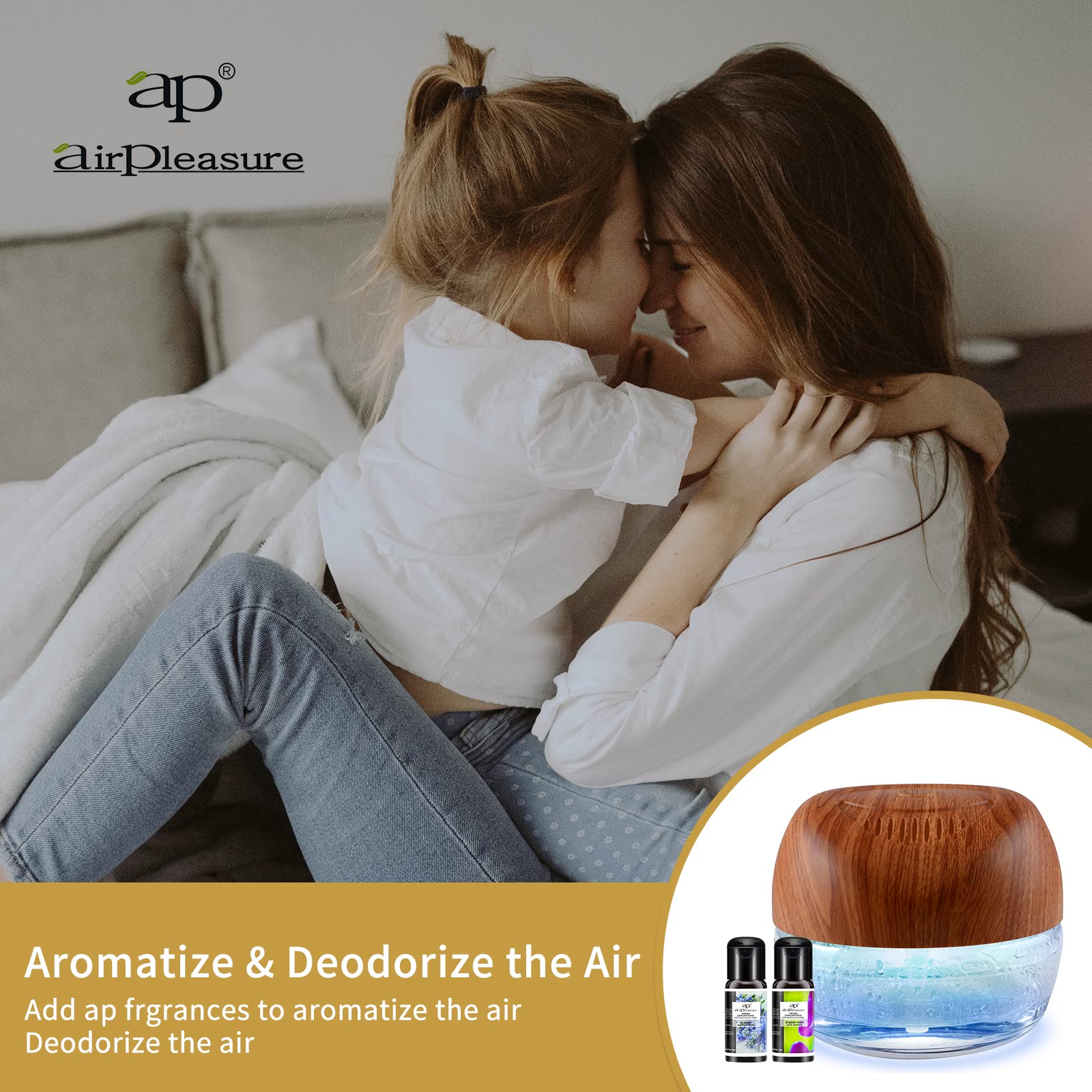 3-Pack Water-Based Air Purifier & Humidifier with 7-Color LED Mood Light - Air Freshener, Revitalizer for Home, Bedroom, Office & Living Room - Improves Air Quality & Creates Relaxing Atmosphere