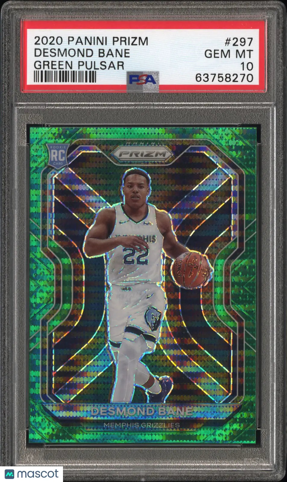 2020 Panini Prizm Desmond Bane Rookie Card Green Pulsar PSA 10 Gem Mint 25/25 - Basketball Trading Card for Collectors & Investors | Perfect for Display, Gifts, and Portfolio Diversification