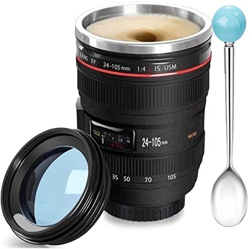 Chasing Y Camera Lens Coffee Mug - Stainless Steel Thermos with Fun Photo Design - Perfect Gift for Photographers, Friends & School Rewards - Great for Home, Office & Outdoor Photography Trips
