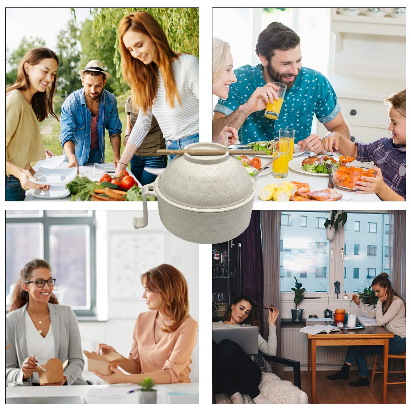 33oz Microwave Safe Ramen Noodle Bowl Set with Chopsticks - BPA Free, Durable & Leak-Proof - Perfect for College Dorm, Office Lunch & Quick Meals