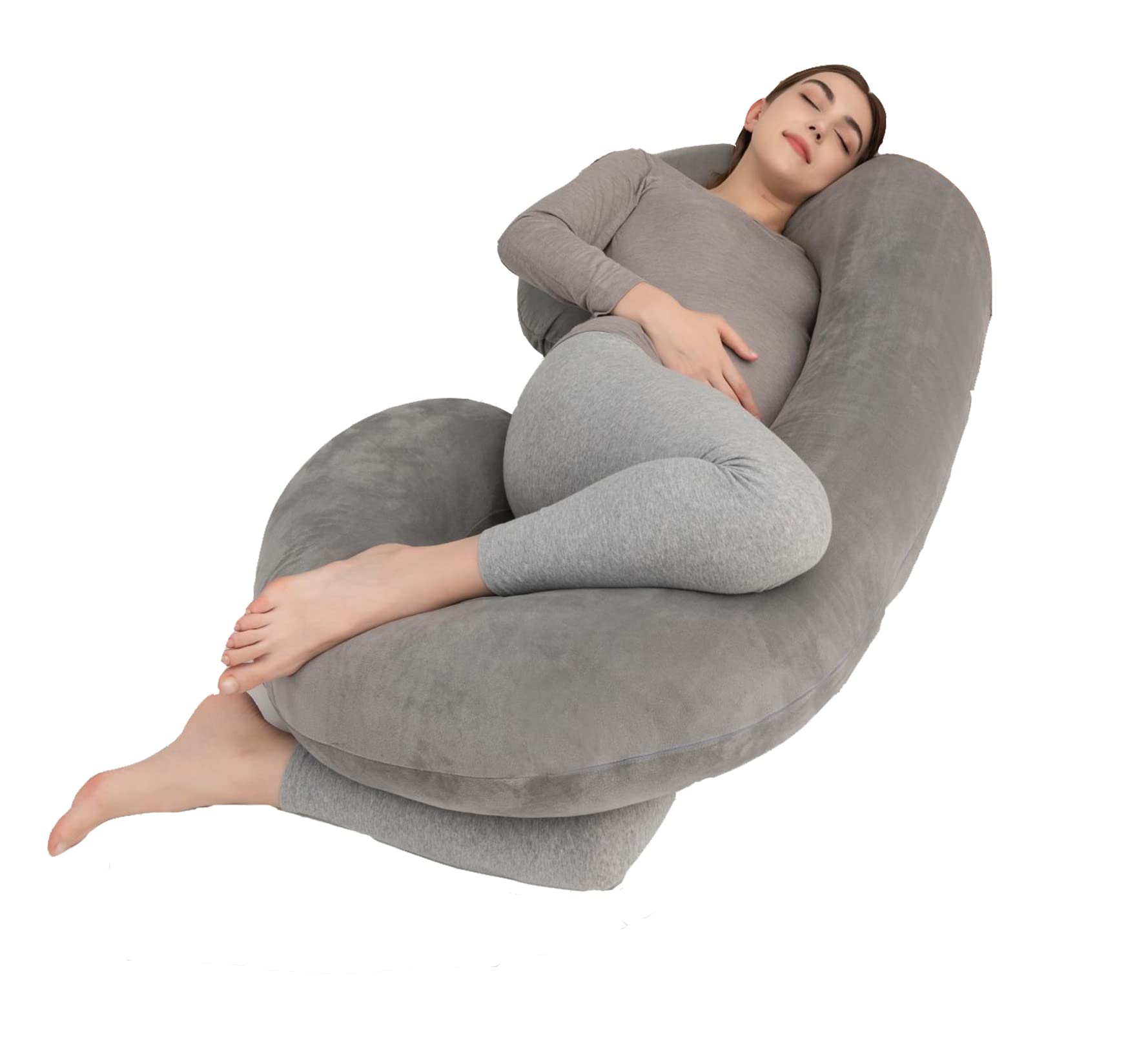 Yuantian C-Shaped Pregnancy Pillow for Sleeping - Full Body Maternity Support Pillow for Pregnant Women | Comfortable Sleeping Aid for All Trimesters, Back Pain Relief & Side Sleeping Support