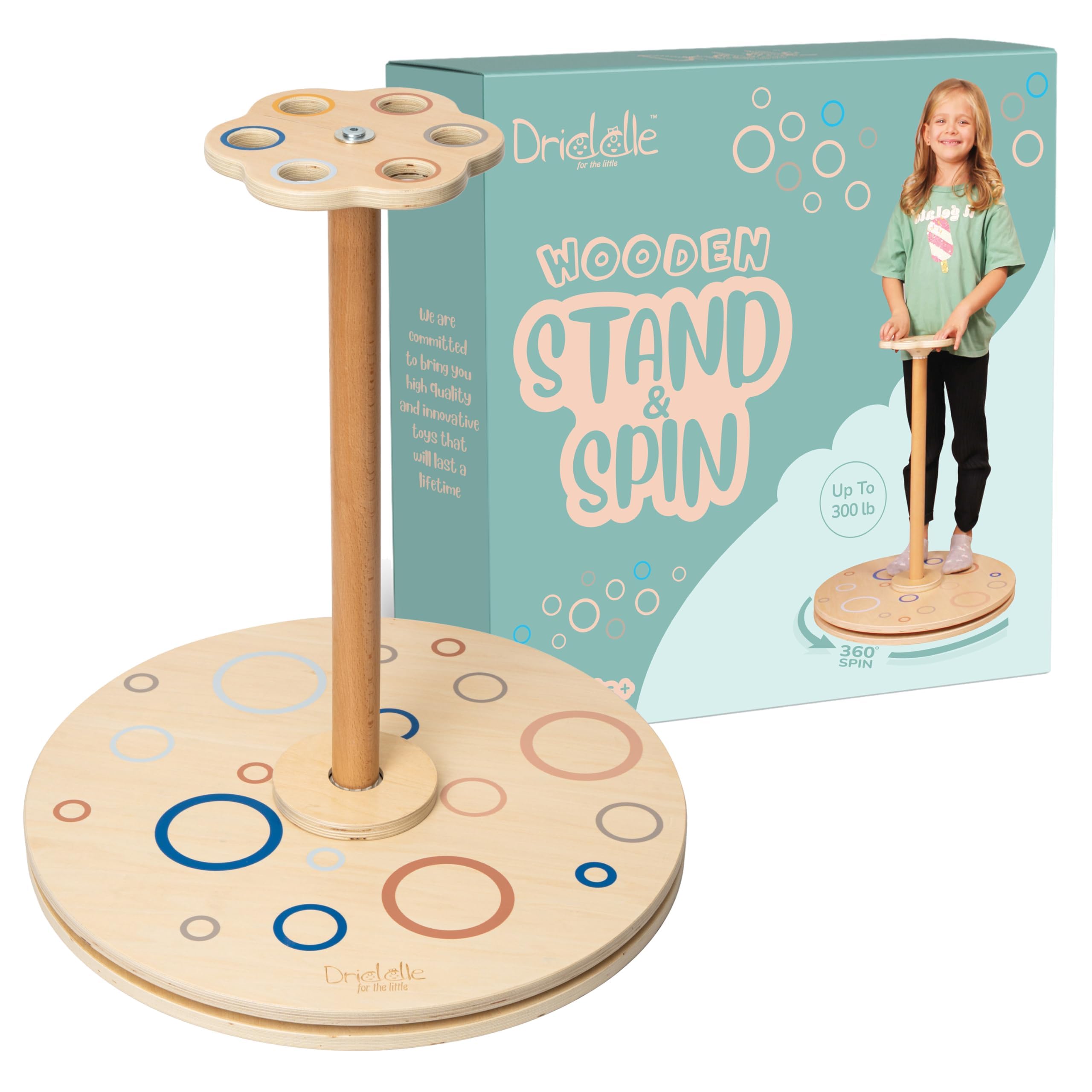 360° Spinning Wooden Balance Board for Toddlers Age 2-5 Years - Indoor/Outdoor Active Play Toy for Boys & Girls - Perfect Birthday Gift for 18 Months+ Kids - Great for Developing Motor Skills & Balance (Patent Pending)