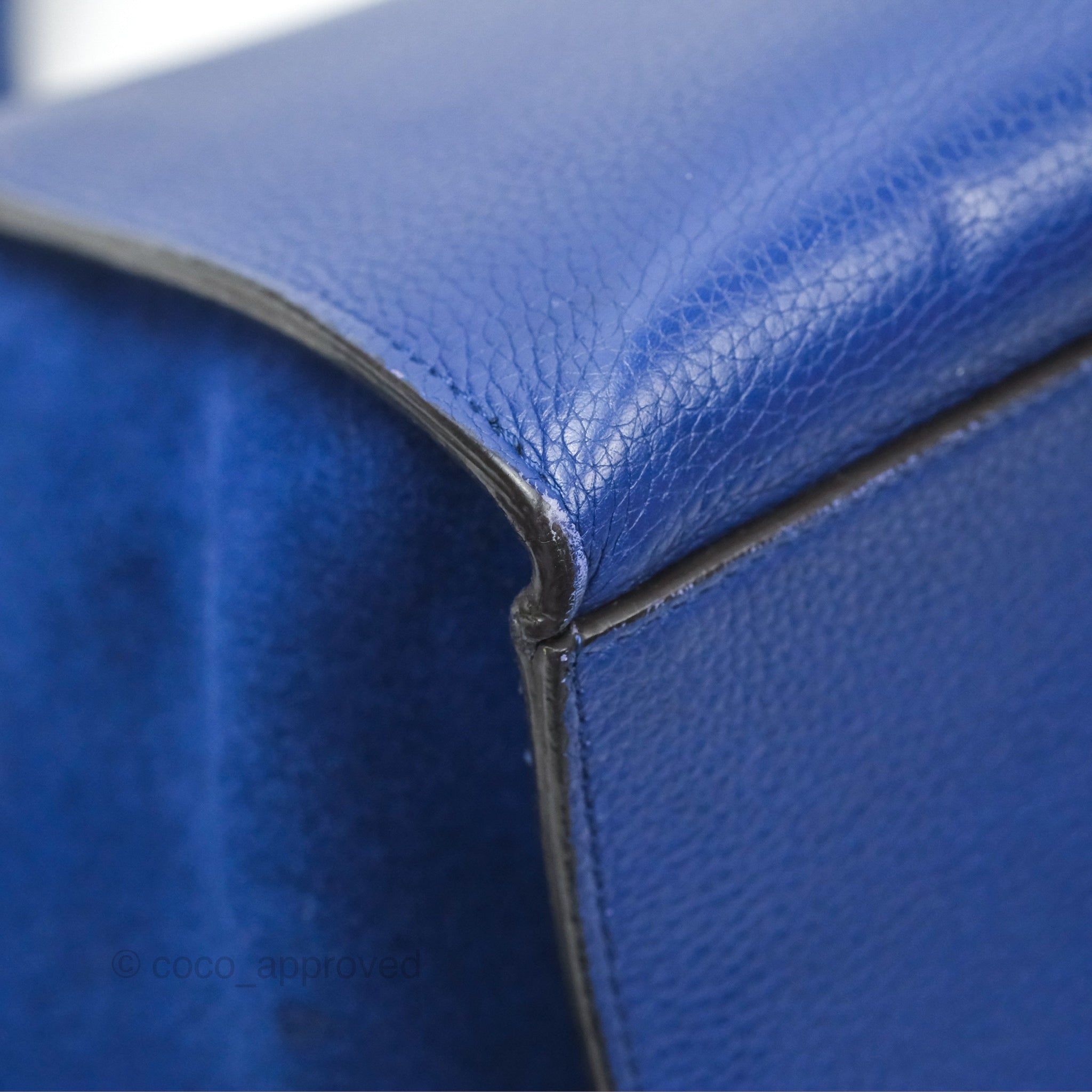 Celine Small Sleek Trapeze Handbag in Blue Calfskin Leather - Perfect for Work, Travel & Everyday Luxury