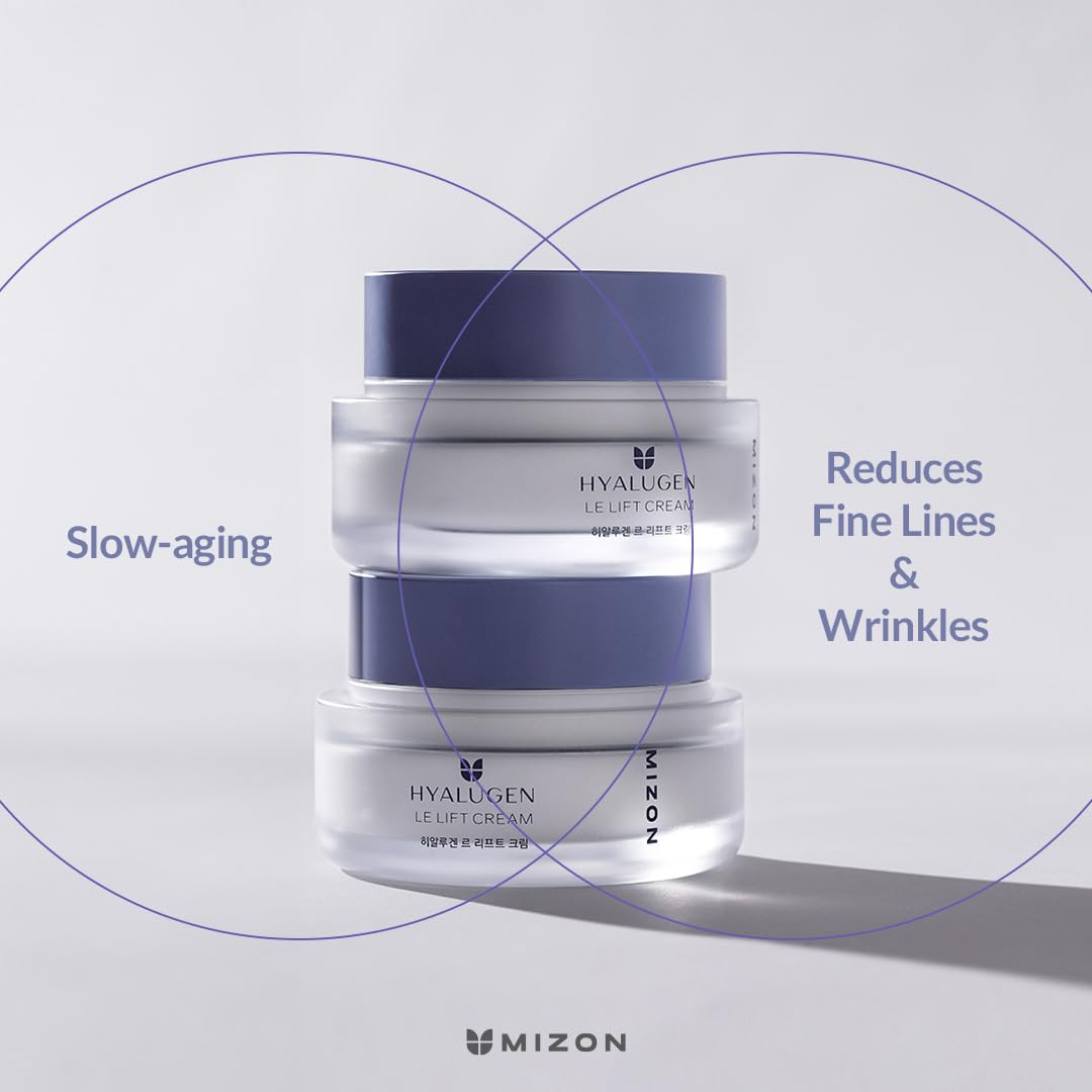MIZON Hyalugen Le Lift Cream with Hyaluronic Acid & Marine Collagen - Deep Hydration Anti-Aging Face Moisturizer for Youthful Skin - Korean Skincare for Dry, Sensitive Skin - 1.69 oz - Perfect for Night Routine & Daily Hydration