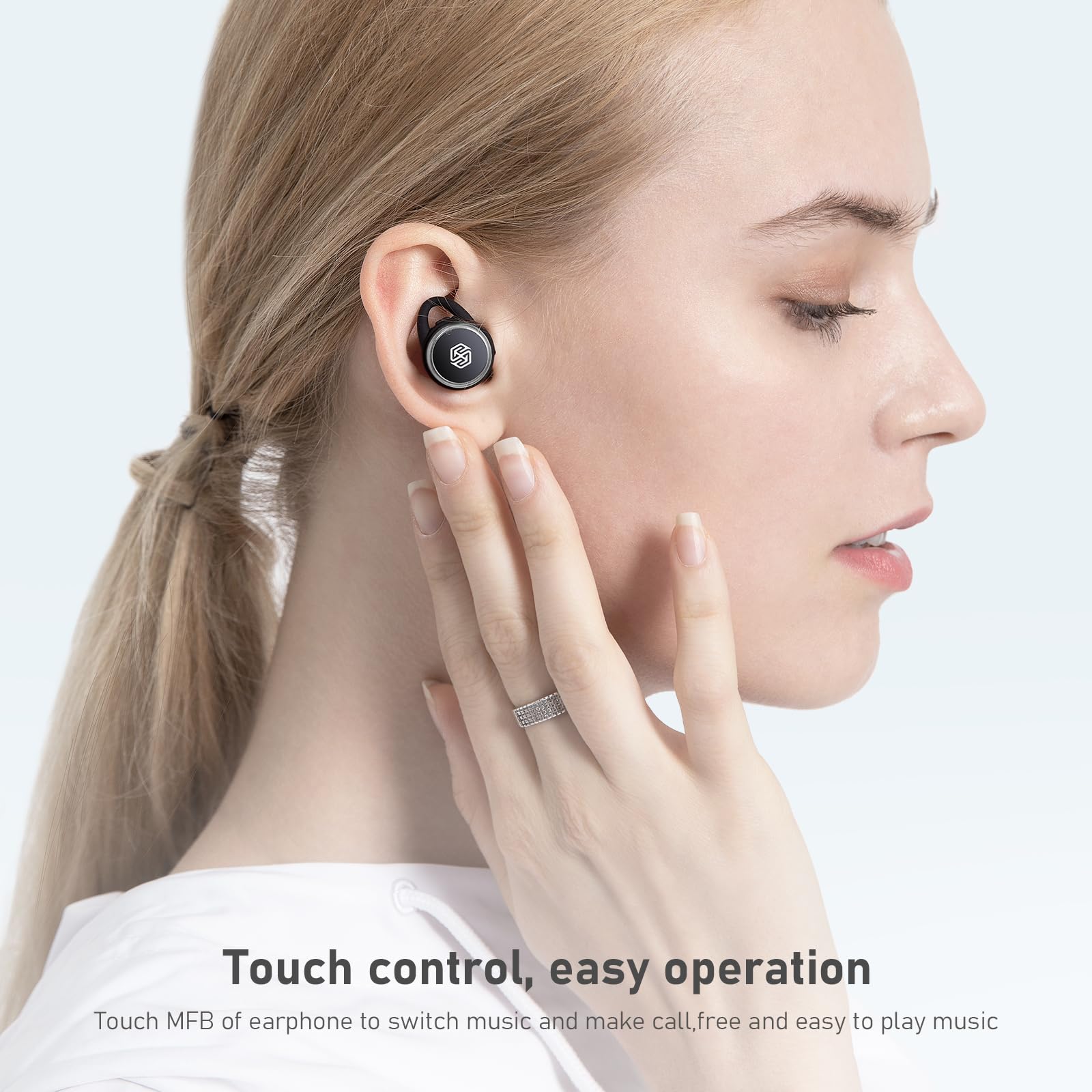 Nillkin TW004 Wireless Bluetooth 5.0 Earbuds with Charging Case, CVC Noise Cancelling in-Ear Headphones with Mic, IPX5 Waterproof for Running, Gym & Sports (Gray) - Perfect for Workouts, Commuting & Travel