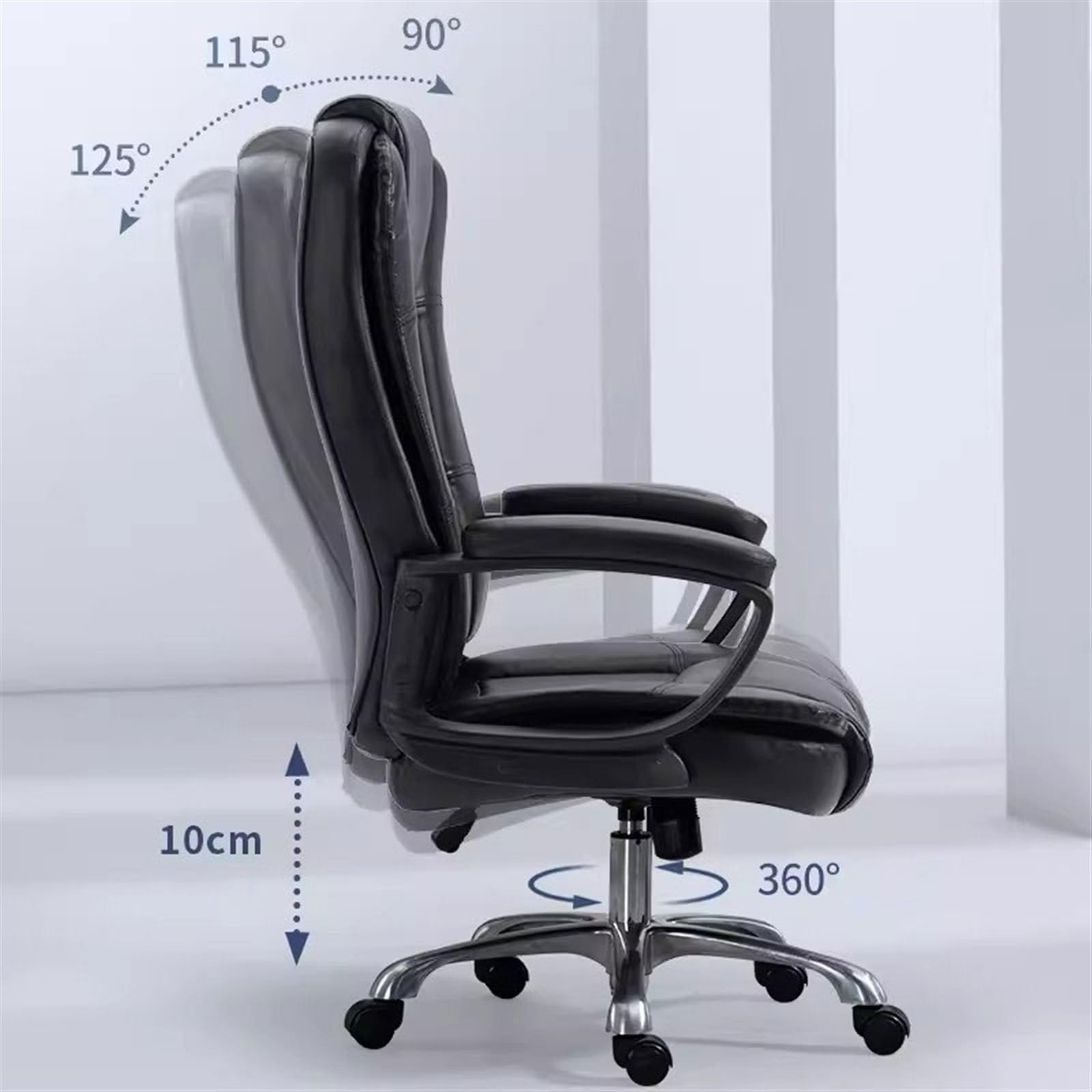 Ergonomic High Back Office Chair - Adjustable Swivel Desk Chair for Home, Business & Computer Work - Comfortable Staff Chair for Learning & Working (Black) - Perfect for Home Office, Study & Workspace