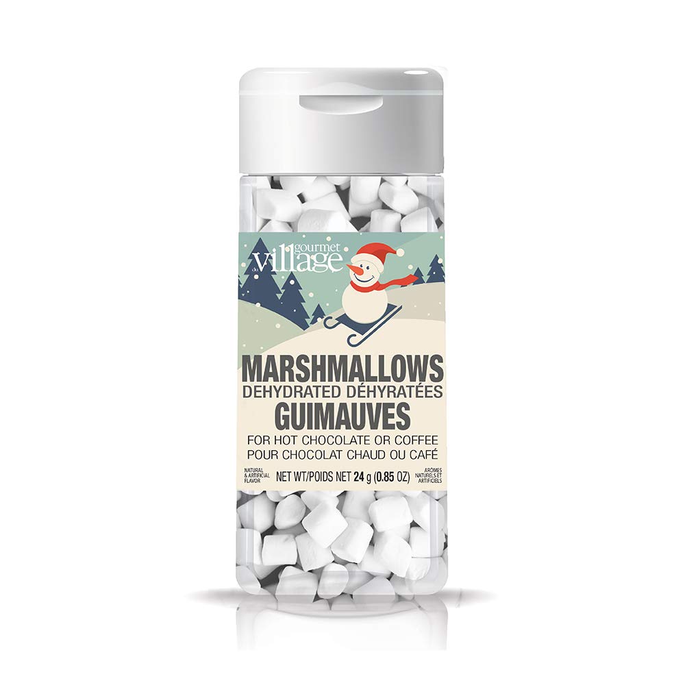 Gourmet du Village Hot Chocolate Toppings - Dehydrated Marshmallows 24g | Premium Hot Cocoa Mix-Ins for Winter Drinks, Desserts & Baking