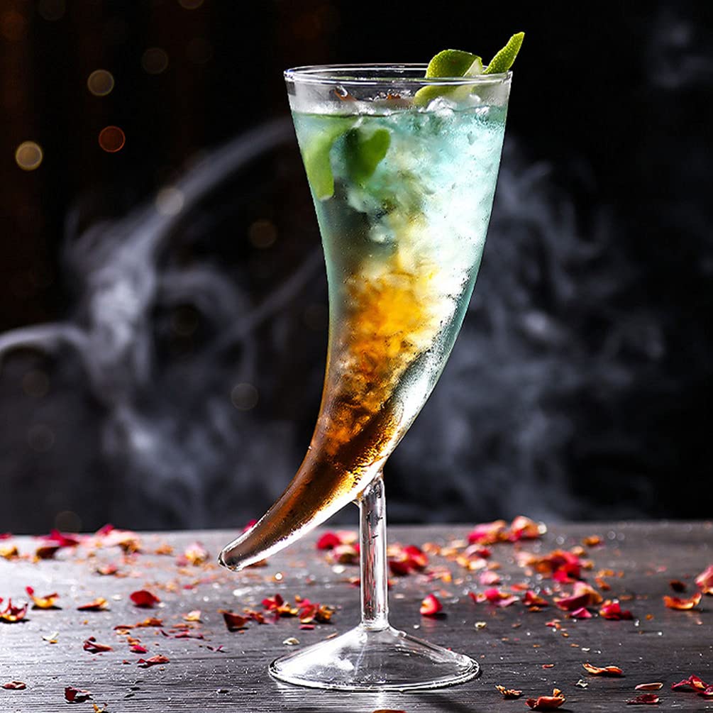 DOITOOL Moon-Shaped Cocktail Glasses - Set of 4 Creative Drinking Cups for Juice, Cocktails & Wine - Elegant Barware for Home Parties, Wedding Receptions & Romantic Date Nights