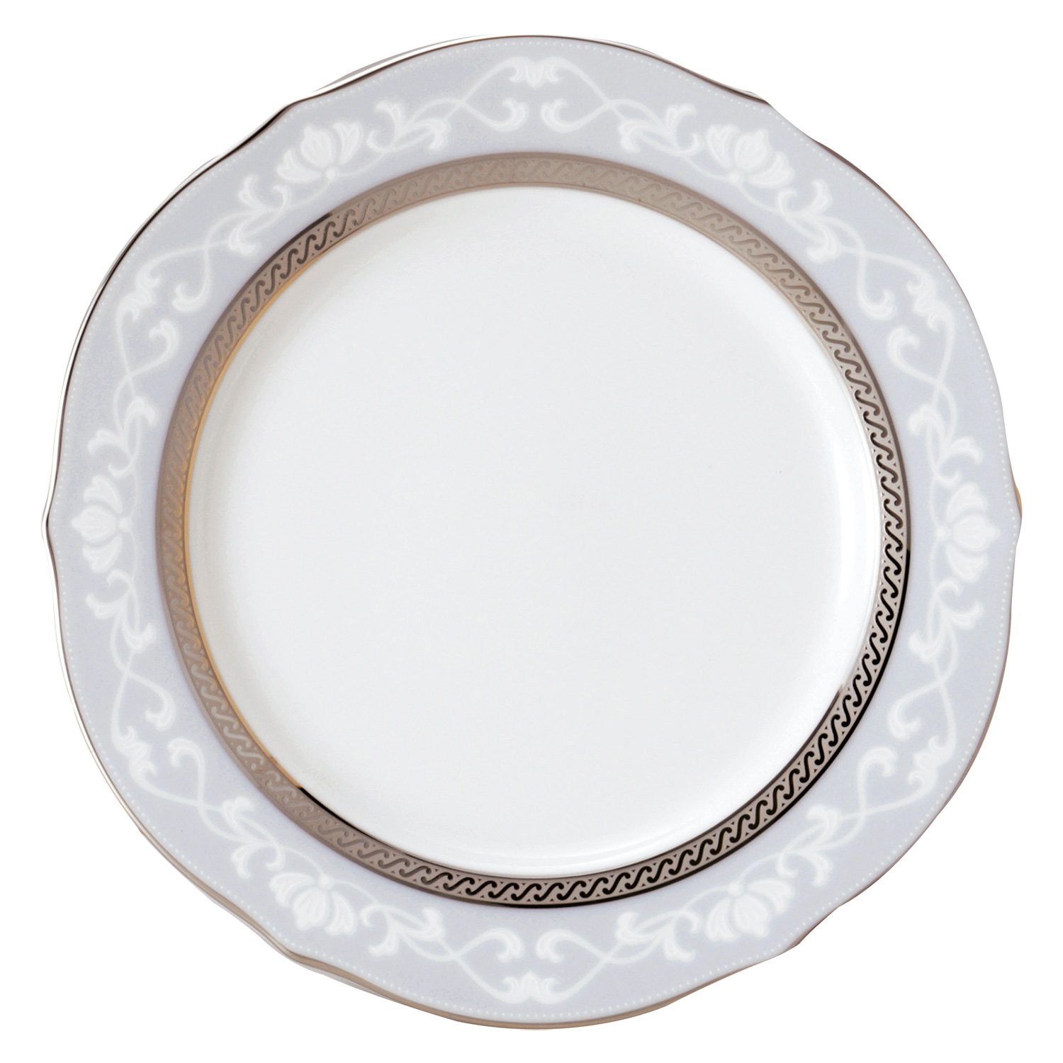 Noritake Hampshire Platinum Fine Porcelain Accent Plates (Set of 2) - 9.1 Inch (23 cm) Elegant Dinnerware for Formal Dining & Special Occasions