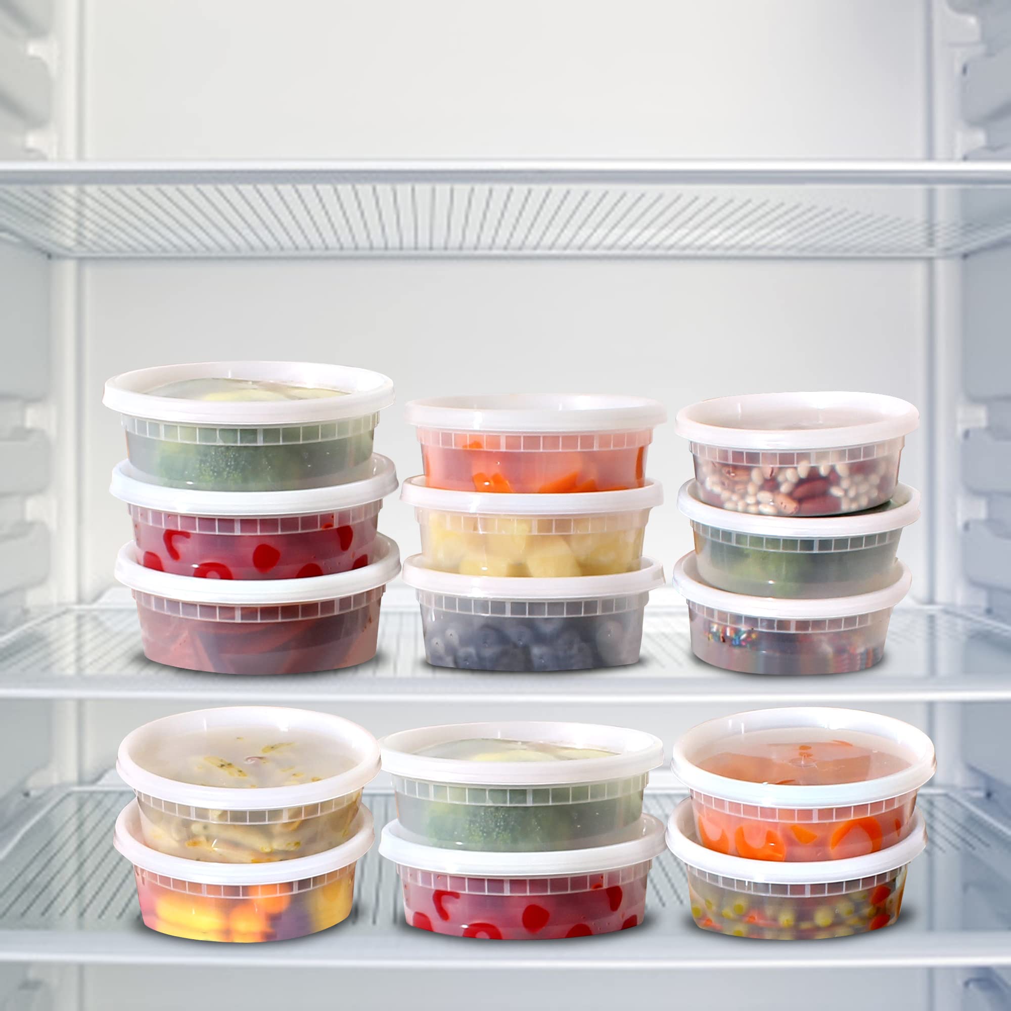 16 oz. Clear Round Plastic Food Storage Containers with Lids - 24 Pack | BPA-Free, Microwave Safe & Leak-Proof Deli Containers | Perfect for Meal Prep, Takeout, Party Snacks & Leftovers