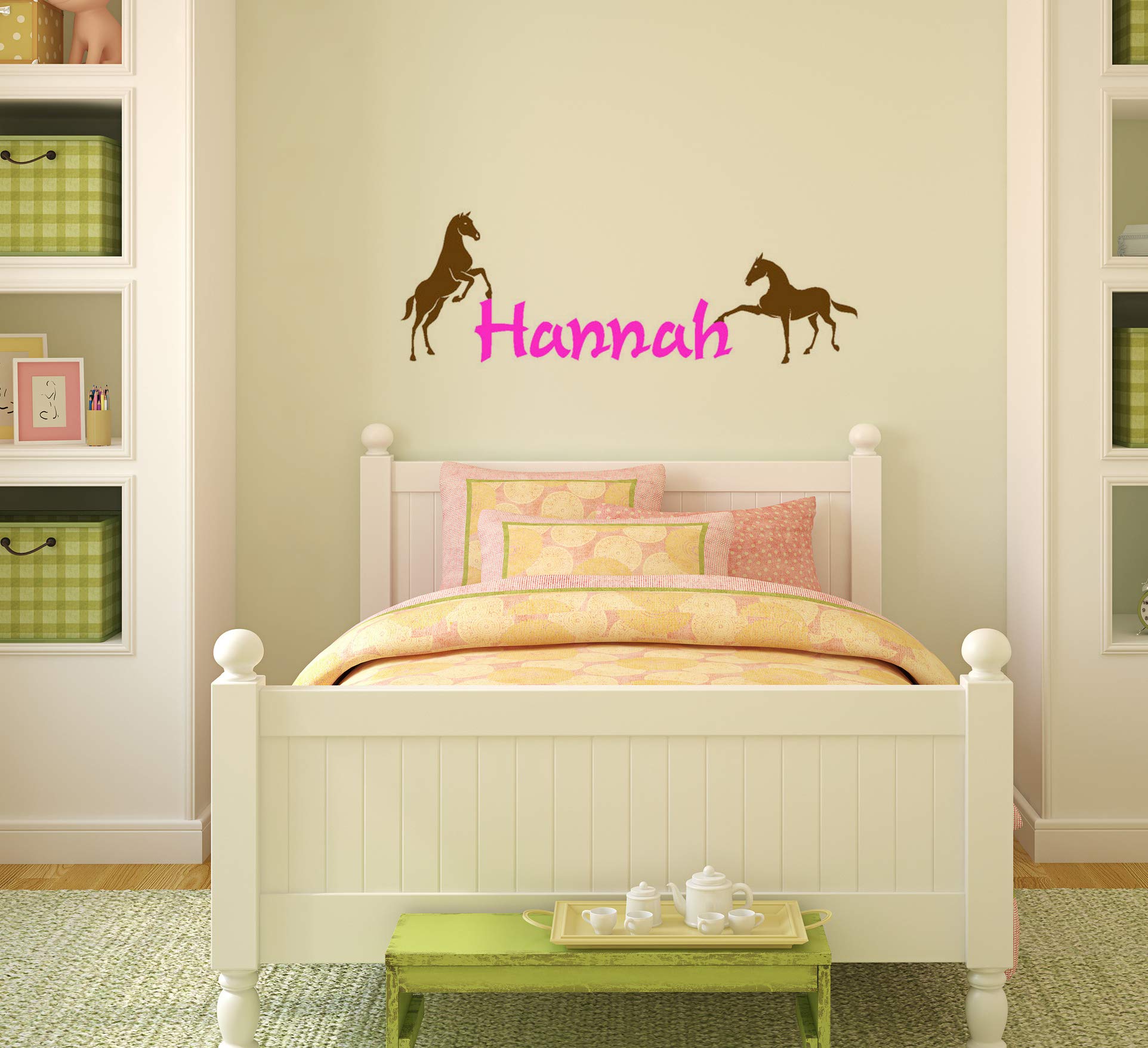 Personalized Horse Wall Decal with Girls Name - Western Themed Teen Bedroom Decor - Custom Child's Room Wall Words (16
