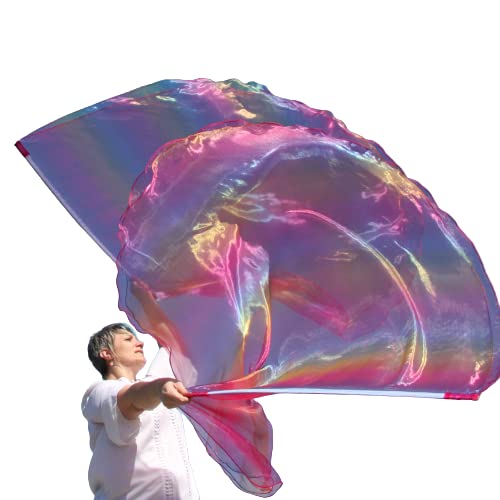 Angel Wing Worship Flags (2 Pack) - Double Layer Christian Dance Flags for Praise & Worship, Prophetic Church Performances - Flexible Poles Included | Perfect for Church Services, Worship Events & Spiritual Gatherings