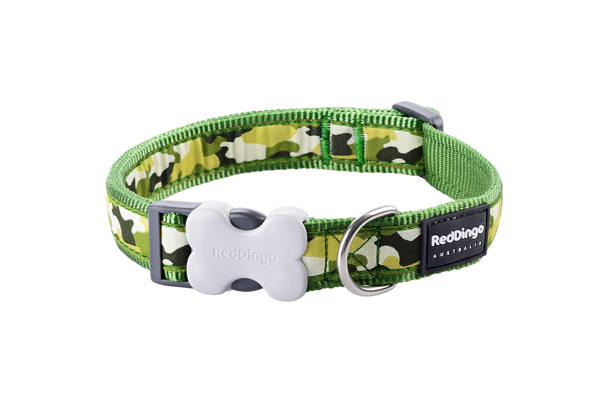 Red Dingo Camouflage Dog Collar - Adjustable Nylon Pet Collar with Metal D-Ring, Reflective Stitching for Safety - Perfect for Hunting, Hiking & Outdoor Adventures