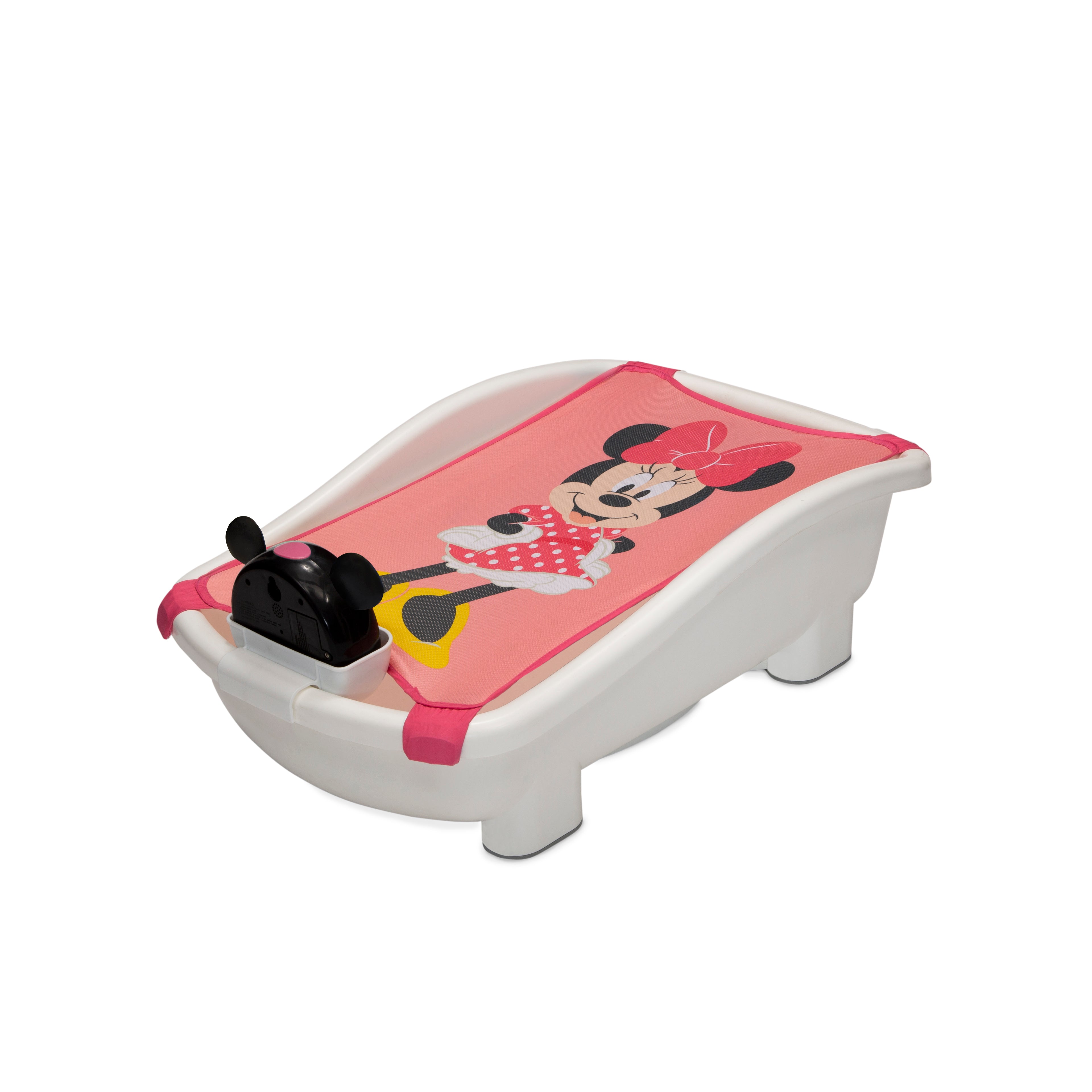 Disney Minnie Mouse 3-in-1 Baby Bathtub with Sling & Bubble Blower - Newborn to Toddler Bath Tub for Safe & Fun Bath Time - Perfect for Nursery, Baby Shower Gift & First Bath Experience