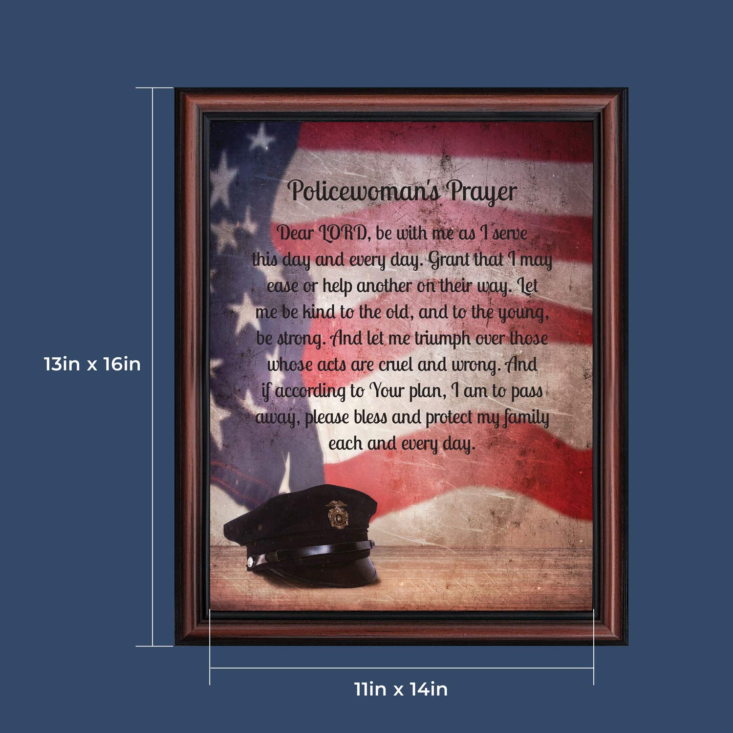Personalized Police Officer Gifts for Women & Men - Framed Wall Art Decor for Home, Office or Police Station - Perfect for Retirement, Appreciation & Law Enforcement Gifts (2188W)