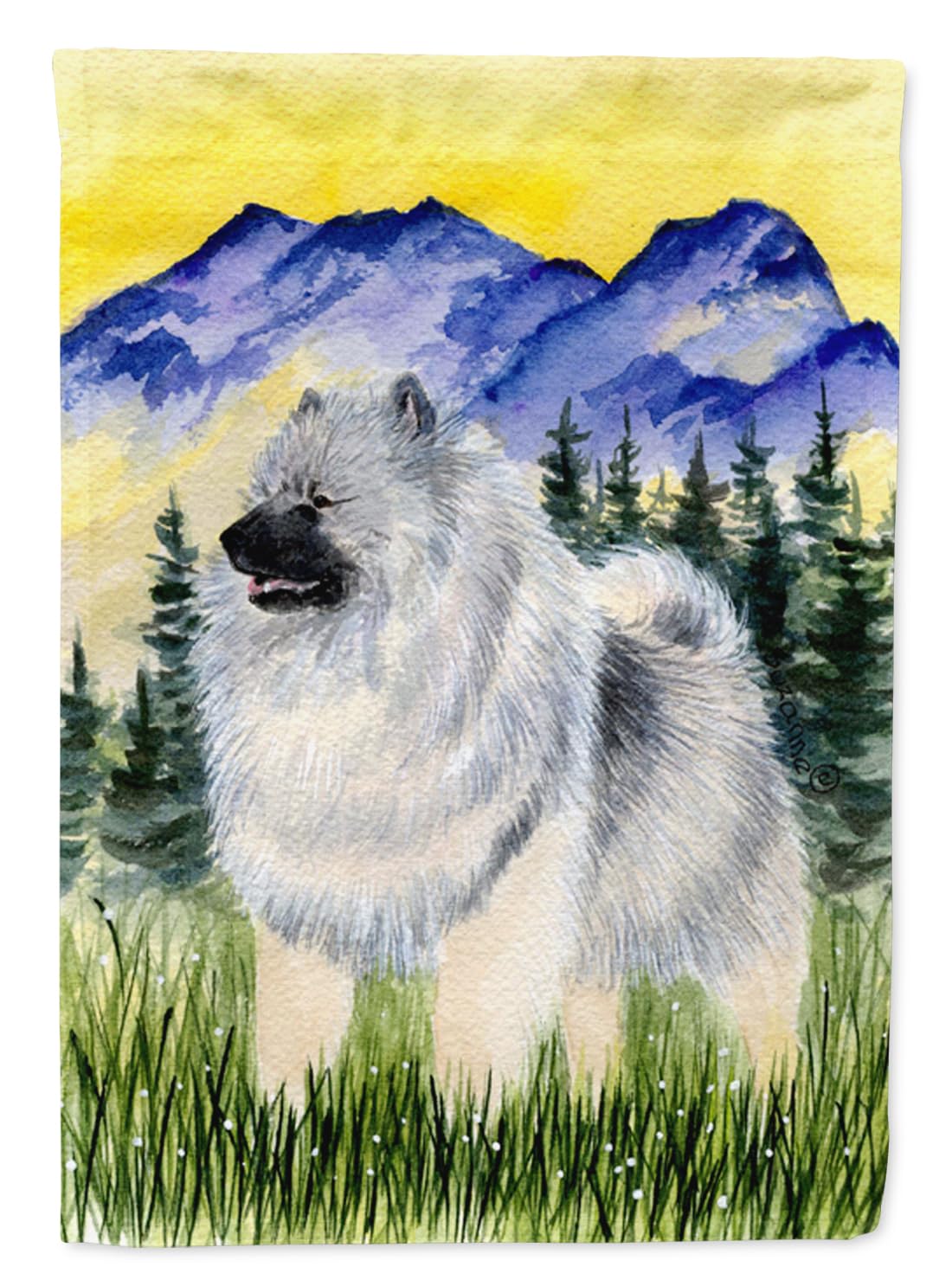Keeshond Garden Flag - Decorative Outdoor Yard Banner for Mailbox, Patio, Flower Beds | Weather-Resistant Multicolor Dog Artwork | Perfect for Seasonal Home & Garden Decor