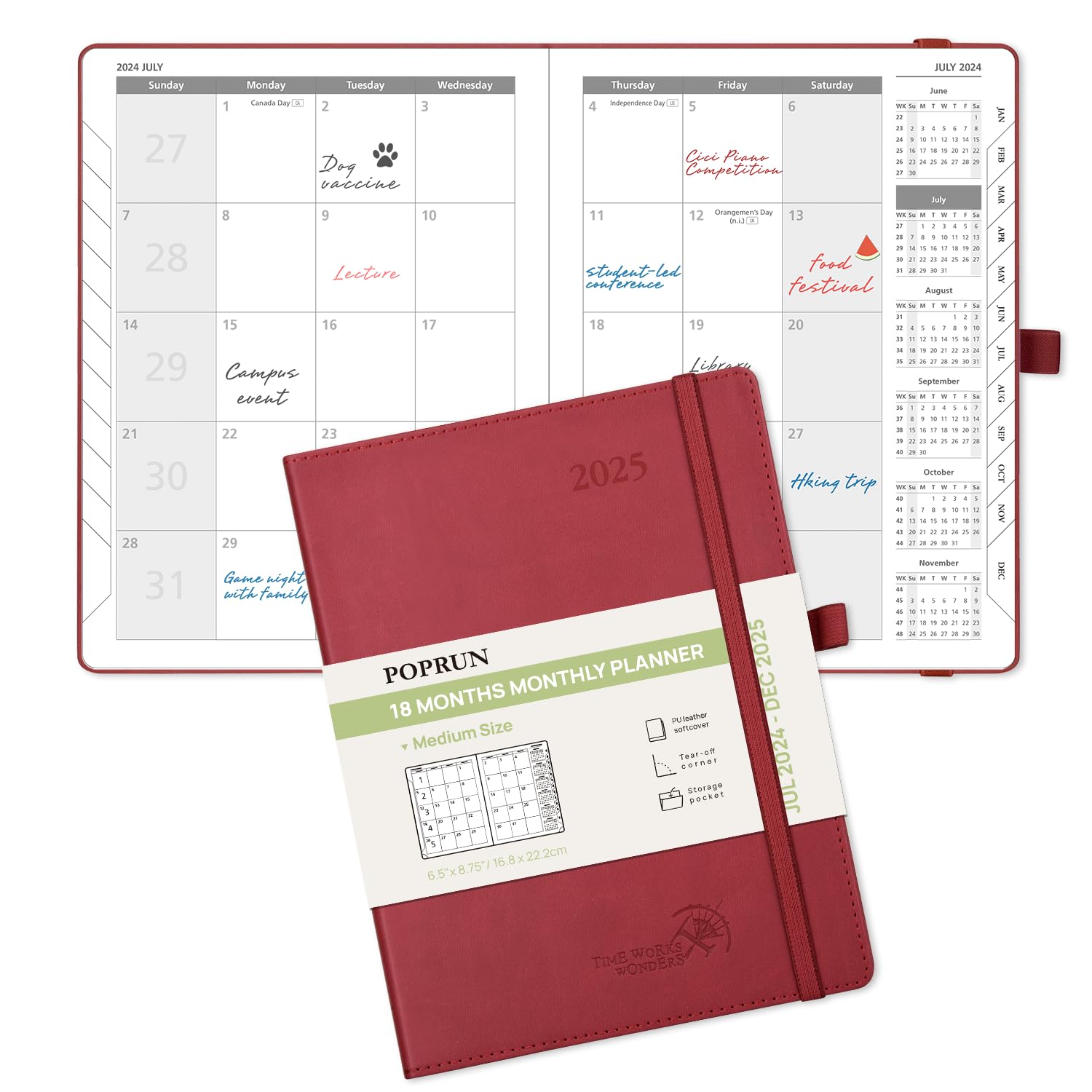 **POPRUN 2024-2025 Monthly Planner (8.5