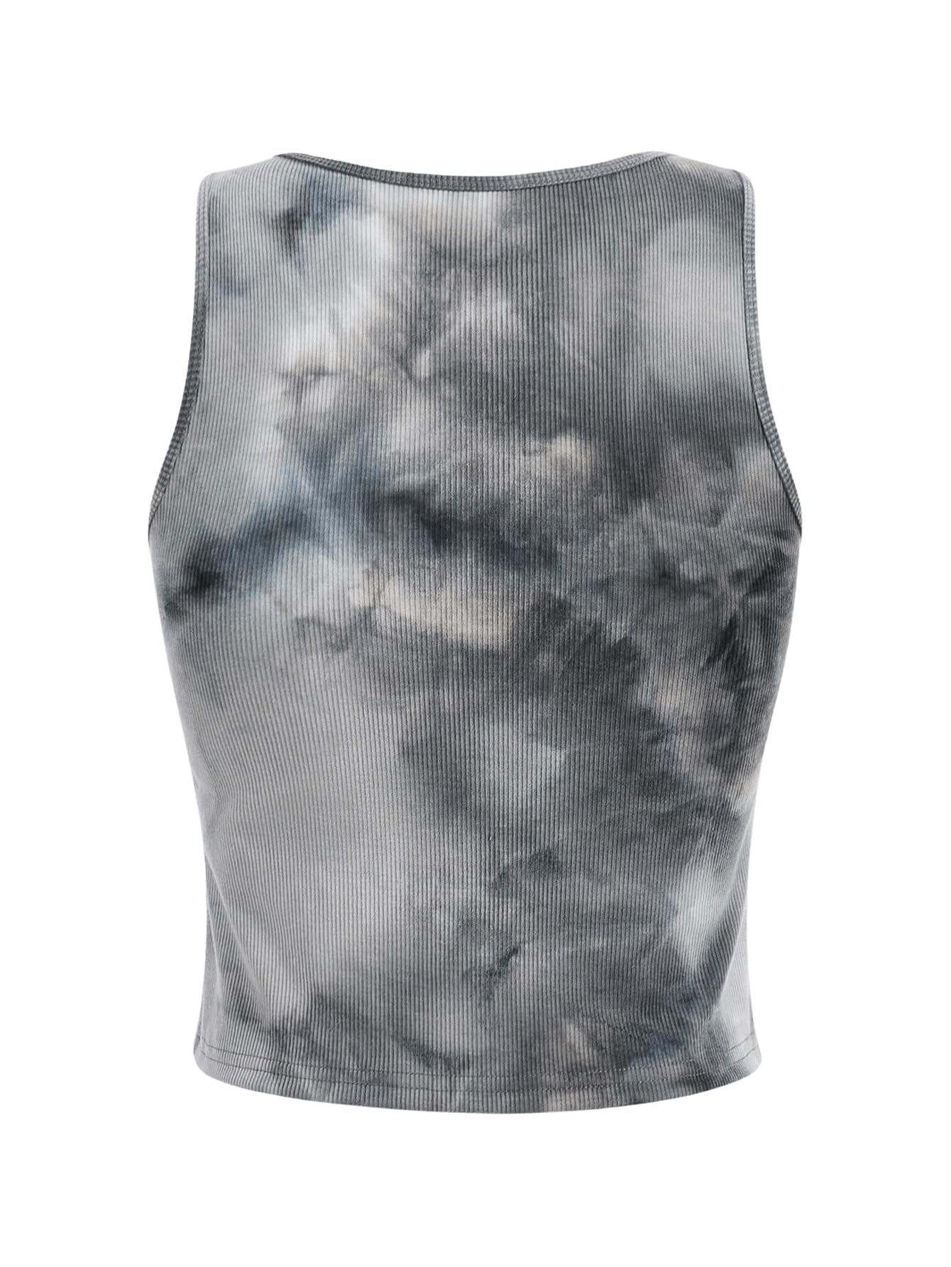 SOLY HUX Plus Size Gothic Crop Top - Y2k Ribbed Tank for Women | Summer Streetwear