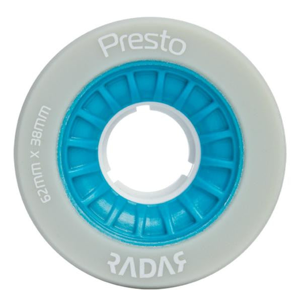 Radar Presto 62mm Quad Wheels 4 Pack - High Performance Skateboard Wheels for Smooth Riding & Tricks - Perfect for Street Skating, Park Riding & Outdoor Sports