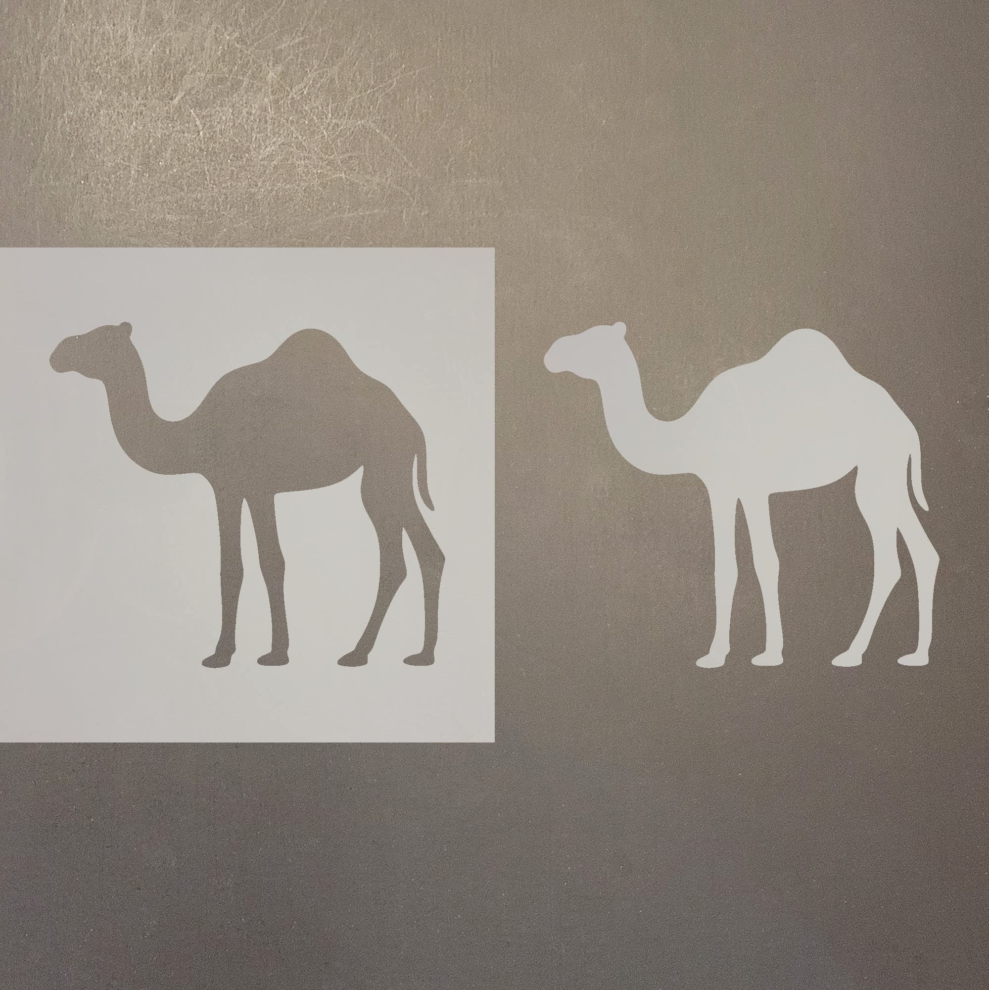 8 Inch Camel Reusable Mylar Stencil for DIY Art, Crafts, Scrapbooking & Home Decor - Durable Tracing Template for Painting, Wood Burning & Glass Etching Projects