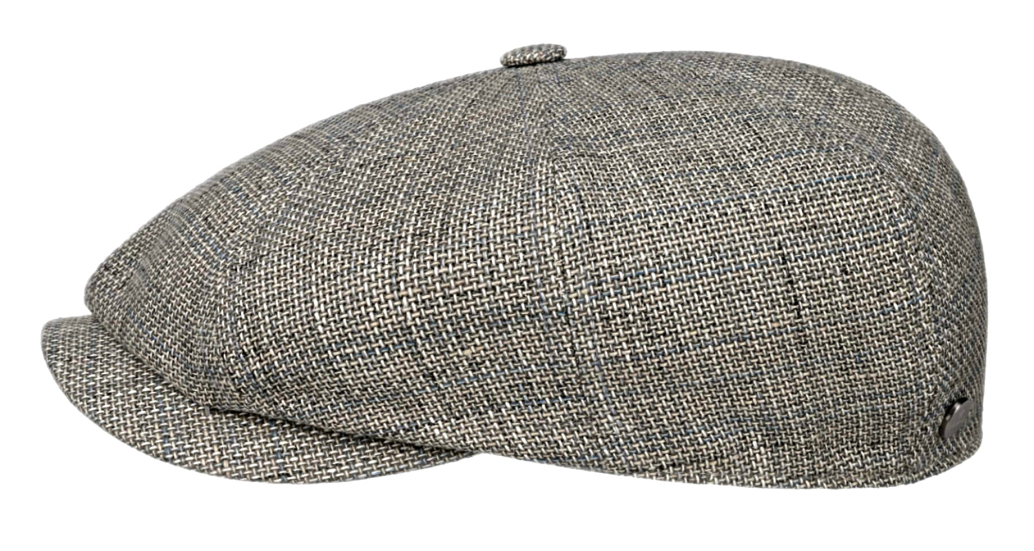 Lierys Grey Linen Cotton Hopsack Baker Boy Cap - Vintage Style Newsboy Hat for Men & Women - Perfect for Casual Outfits, Outdoor Activities, and Fashion Accessories