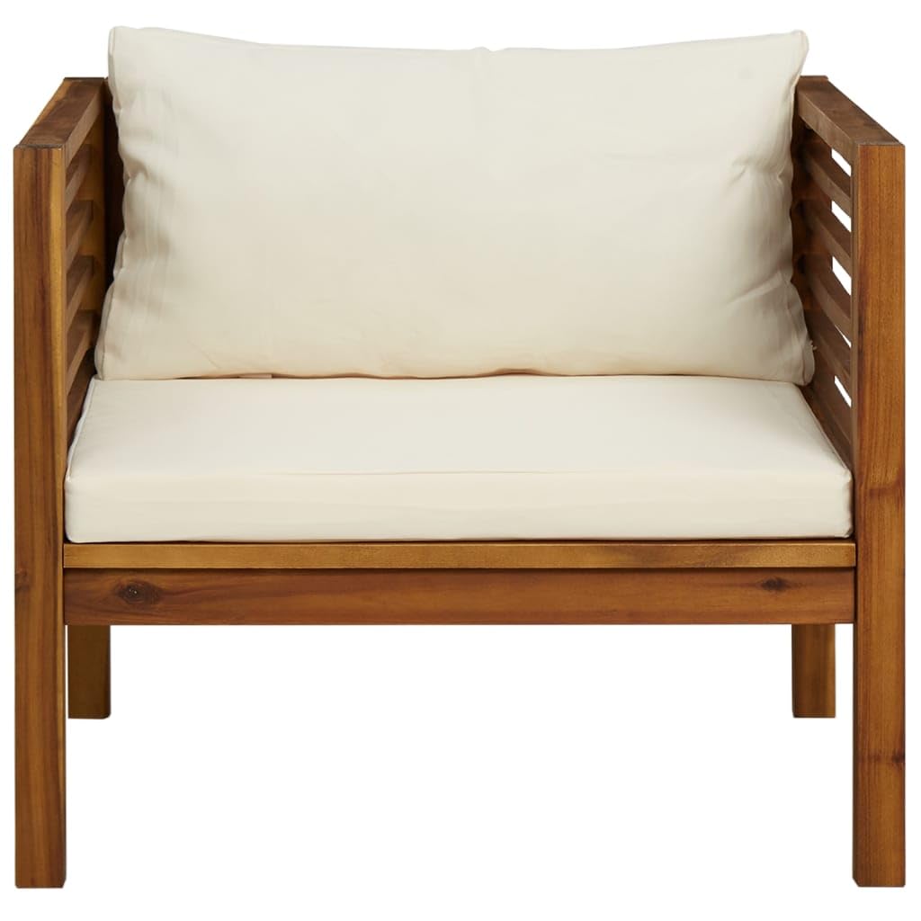 vidaXL Patio Chair with Cushions - Solid Acacia Wood Outdoor Garden Chair with Rope Design - Rustic Style for Lawn, Backyard, Porch & Patio - Perfect for Relaxing, Entertaining & Outdoor Dining