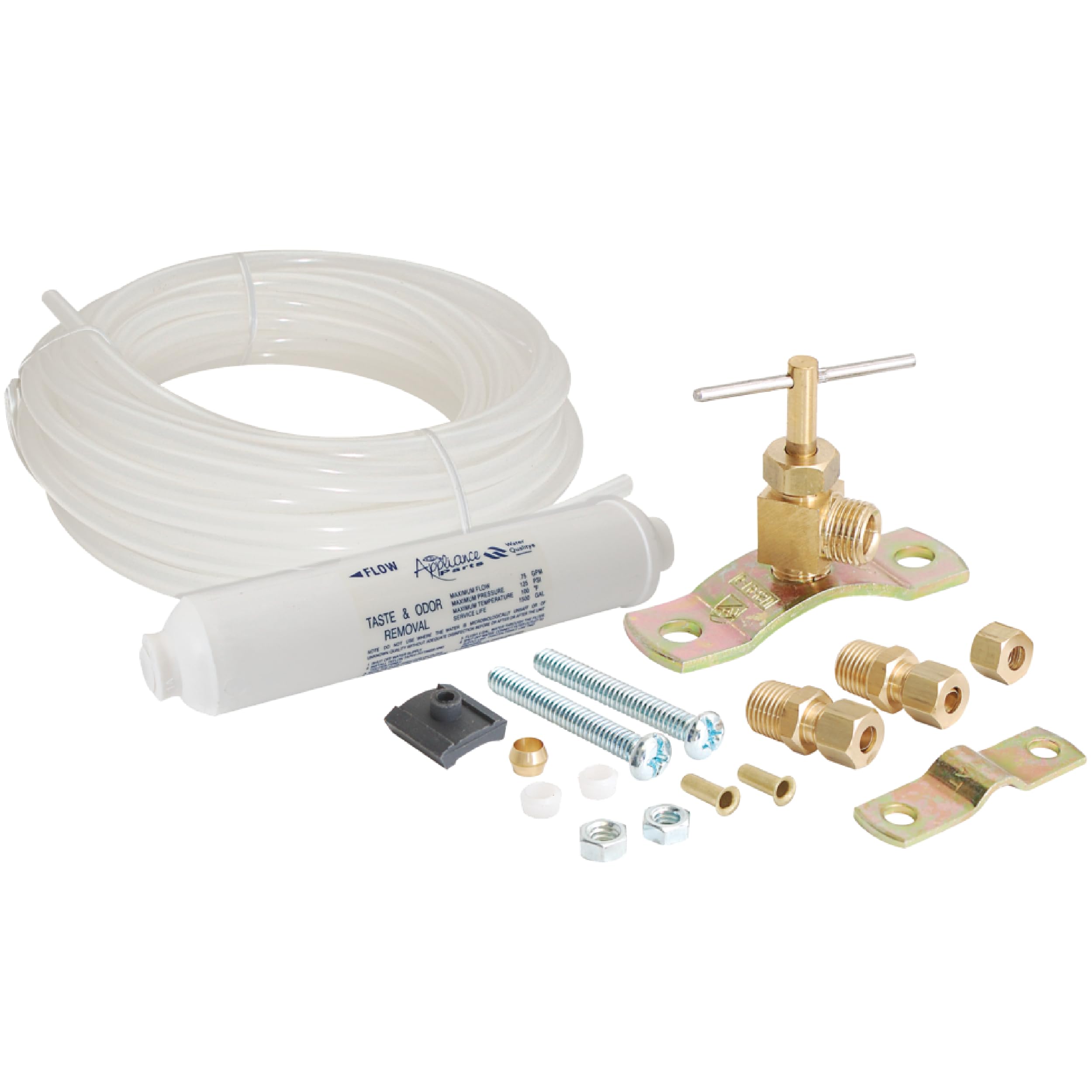 25ft Polyethylene Tubing Ice Maker Water Line Kit with Self-Piercing Saddle Valve - 1/4 Inch OD Refrigerator Water Supply Tube for Home & Commercial Use - Perfect for Fridge, Ice Machine, Water Filter Installation