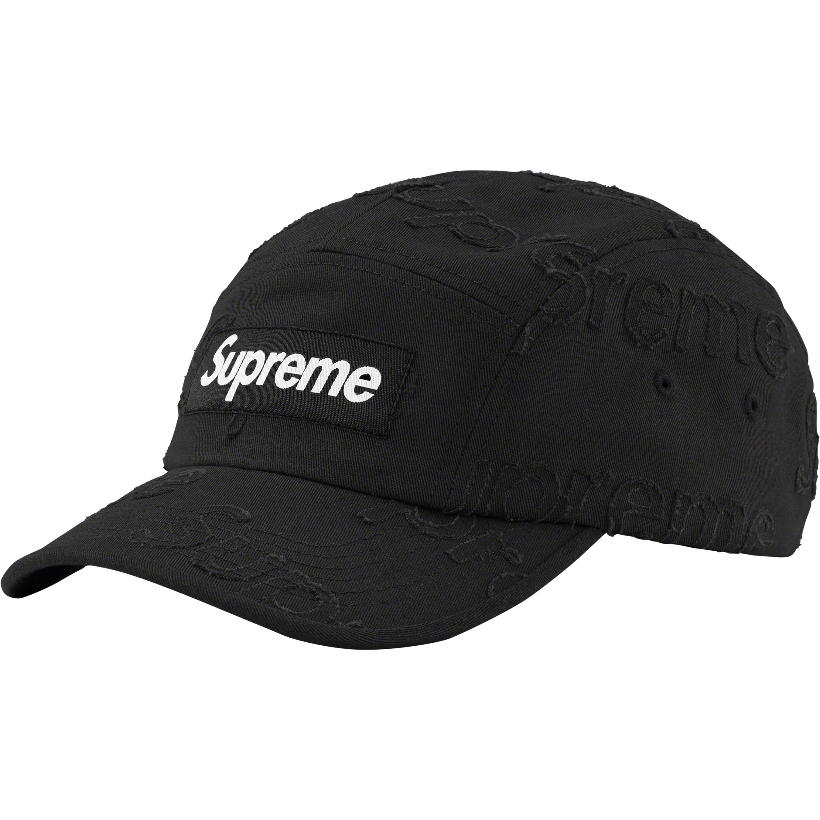 Supreme Laser Twill Camp Cap - Black Adjustable Dad Hat for Men & Women - Perfect for Streetwear, Casual Outfits, and Outdoor Adventures