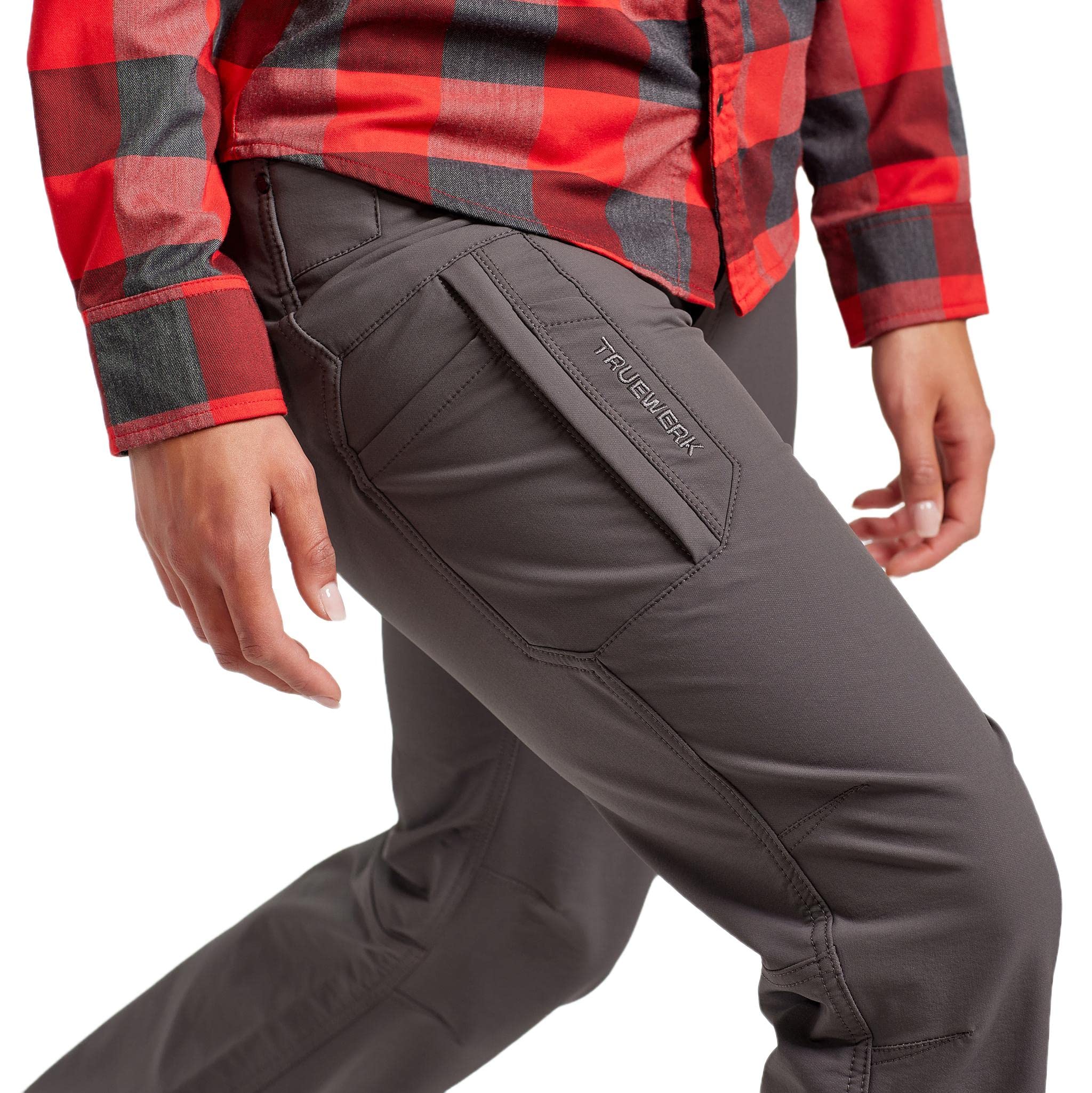 TRUEWERK Women's Workwear Pants - T1 WerkPants - Relaxed Fit, Lightweight, Moisture Wicking Cargo Pants with 4-Way Stretch for Construction, Landscaping & Outdoor Work