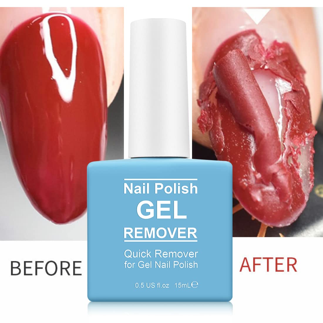 Professional Gel Nail Polish Remover Kit with Nail File & Scraper - Fast Acting 2-5 Minute Soak Off Solution for Salon & Home Manicures - Perfect for Gel, Acrylic & Dip Powder Removal