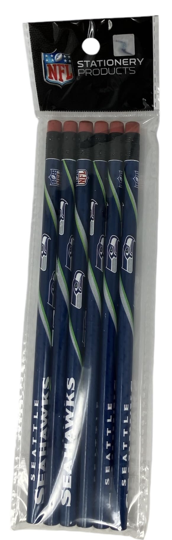 NFL Seattle Seahawks 6-Pack Pencils - Officially Licensed Team Merchandise, Perfect for Stocking Stuffers, Party Favors & School Supplies | Great Gift for Football Fans