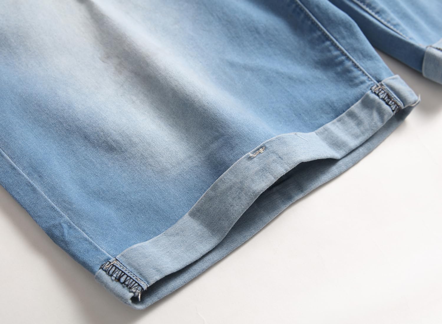 LONGBIDA Men's Denim Shorts Bib Overalls - Stretch Jeans Jumpsuit with Pockets for Summer, Casual Wear, Outdoor Activities & Work