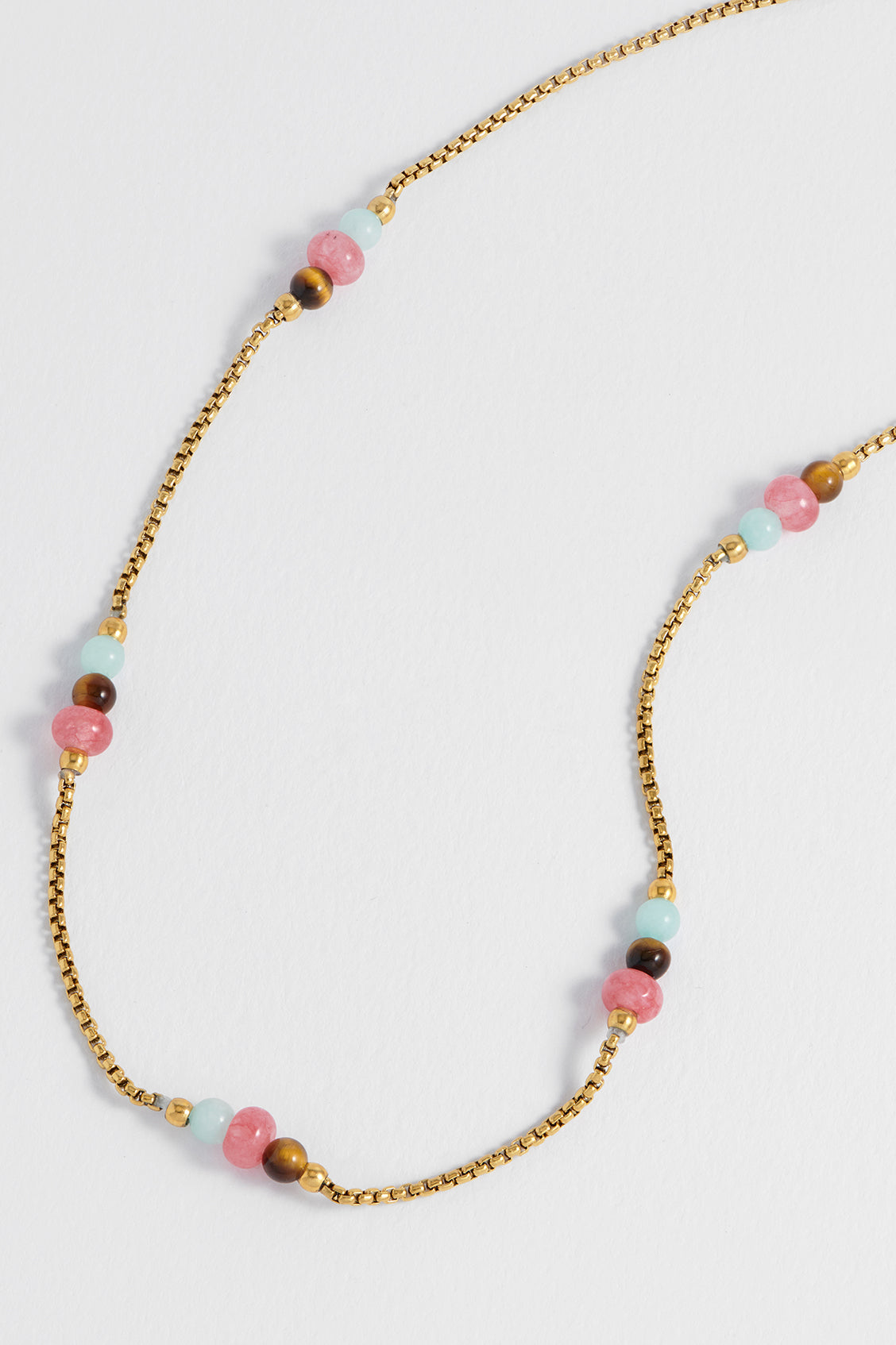 Multi Gemstone Rope Chain Necklace for Women - Elegant Beaded Jewelry with Natural Stones - Perfect for Parties, Weddings & Everyday Wear