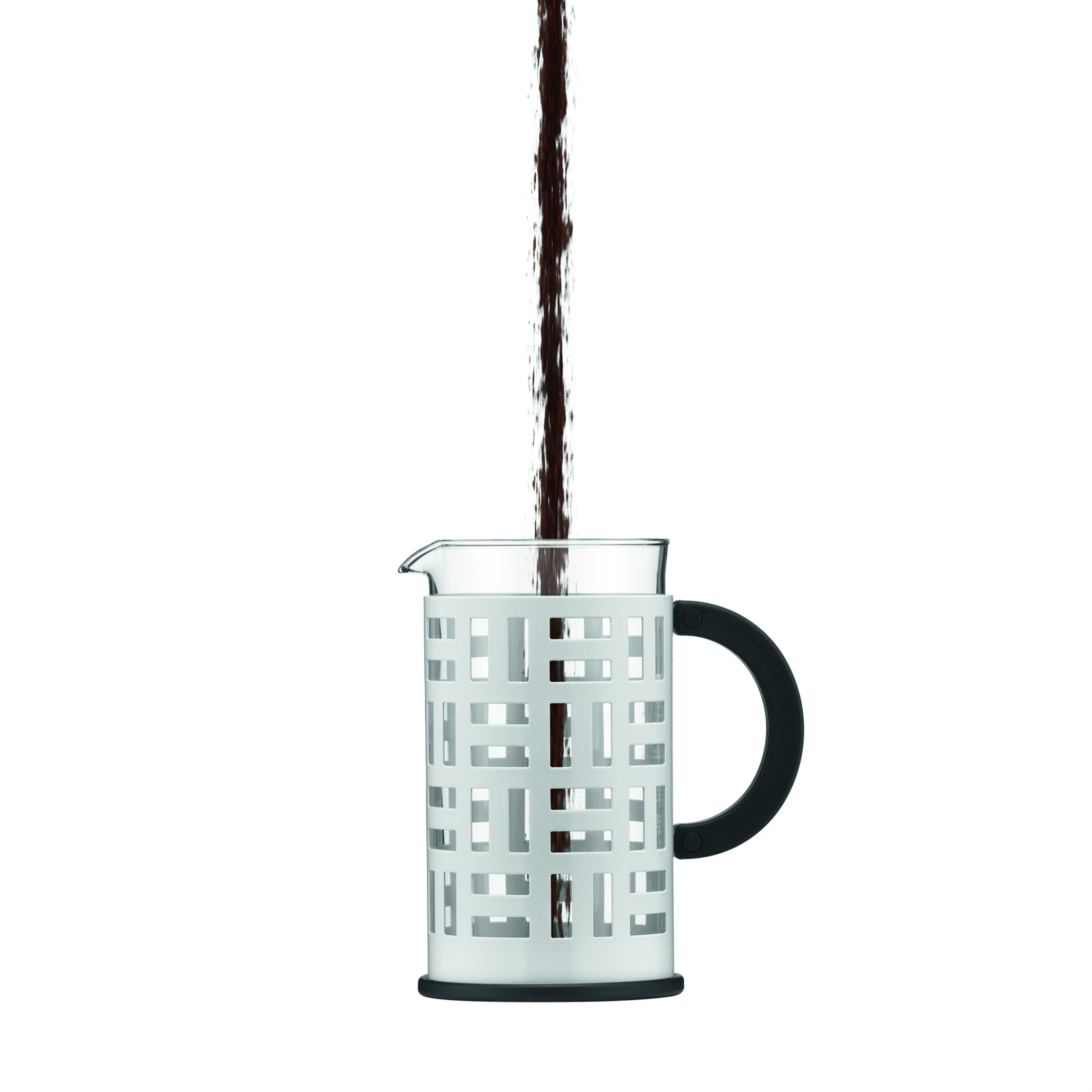 Bodum Eileen 8-Cup French Press Coffee Maker, 34 Oz (1 Liter) Stainless Steel & Black - Perfect for Home, Office & Camping Brewing Fresh Coffee