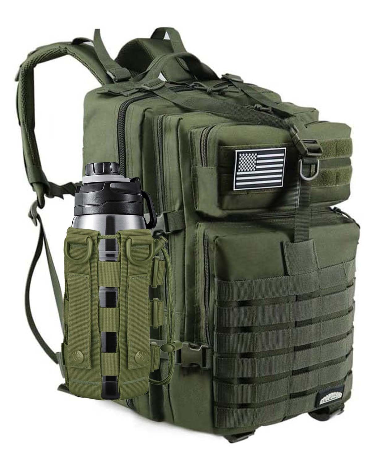 45L Military Tactical Backpack for Men - Waterproof 3-Day Assault Pack with MOLLE System & Hydration Pouch - Durable Army Rucksack for Camping, Hiking, Bug Out & Outdoor Survival Gear - Perfect for Tactical Missions, Hunting and Emergency Preparedness