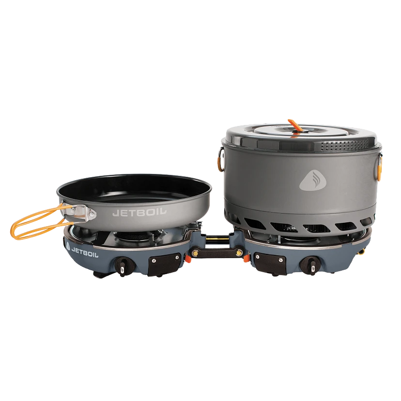 Jetboil Genesis 2 Basecamp System - Portable Camping Stove for Outdoor Cooking | Perfect for Backpacking, Hiking & Camping Trips (Grey)