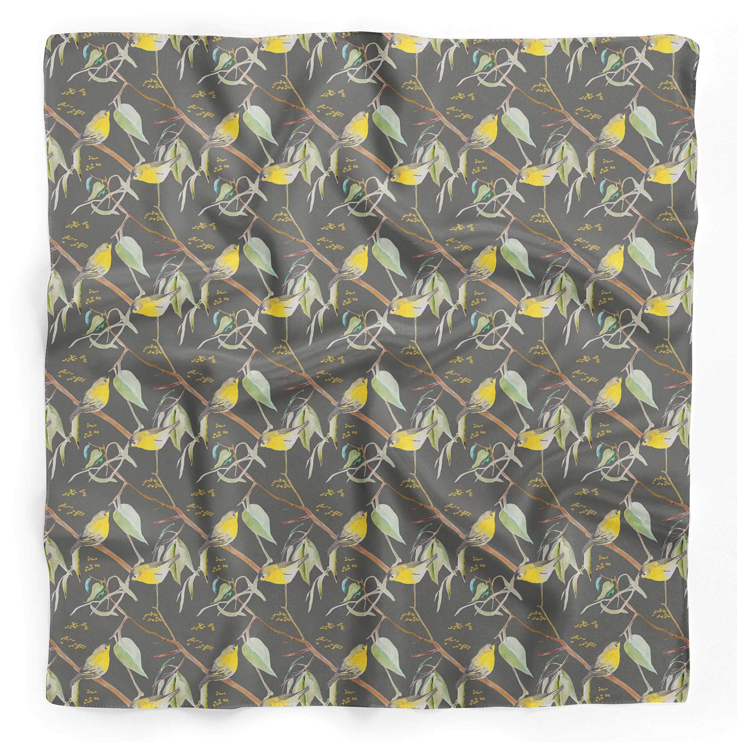 Bimba Printed Pure Silk Scarf - Women's Fashion Hair Neck Head Bandana Wrap - Perfect for Boho Style, Beach Outfits & Special Occasions