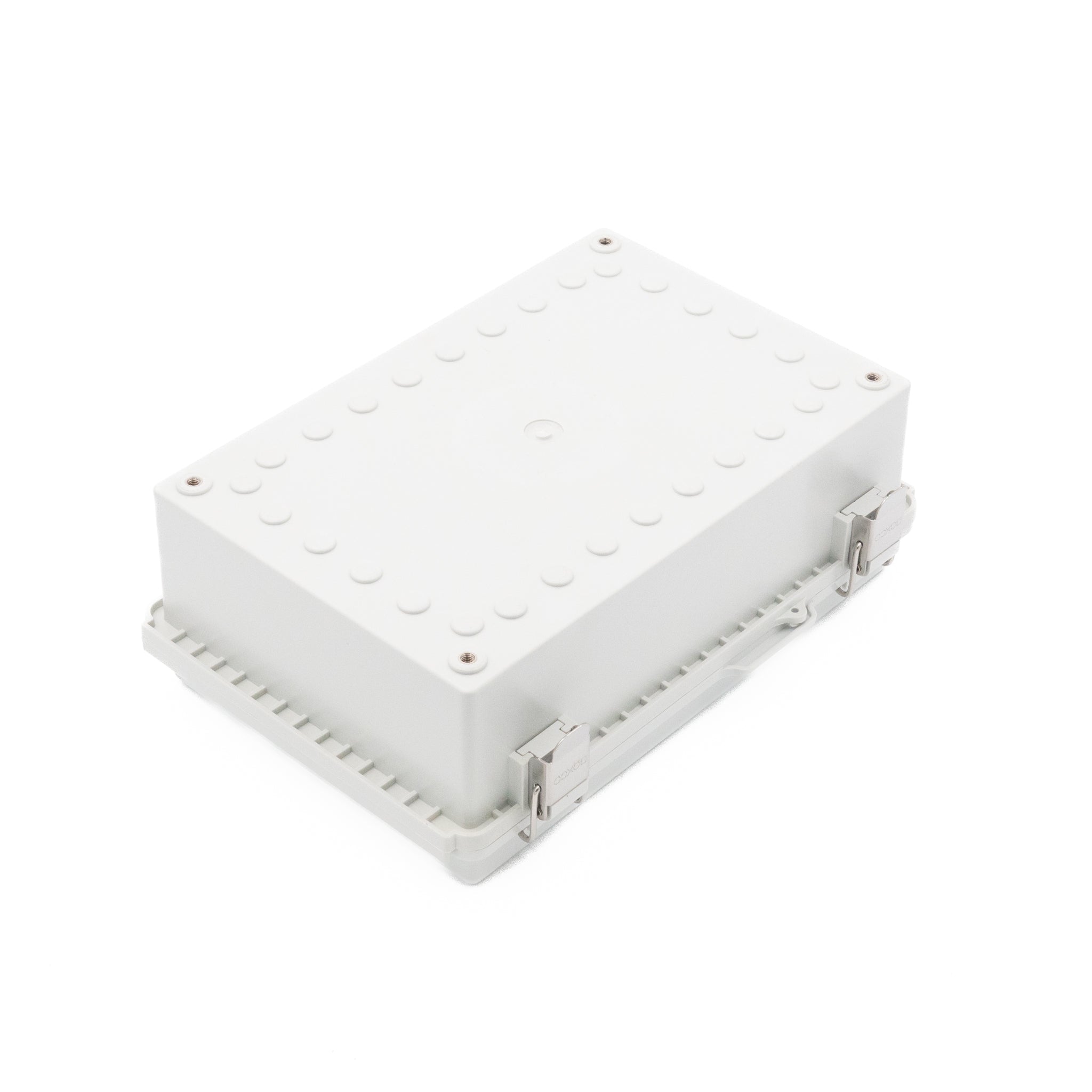 Boxco P Series 7.48 x 11.02 x 3.94 Inches (190 x 280 x 100mm) Waterproof Plastic Enclosure - IP67 & IK08 Rated ABS Grey Case with Molded Hinge & Latch - Ideal for Outdoor Electronics, Industrial Equipment & DIY Projects