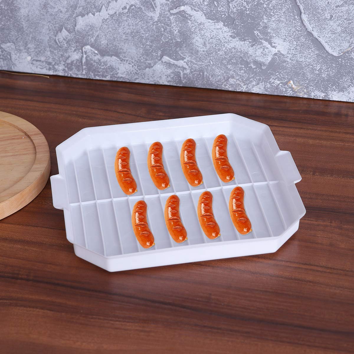 DOITOOL 2-Pack Non-Stick Pizza Baking Sheet for Oven - Microwave Safe Bacon & Egg Cooking Tray, Sausage Rack - Premium Kitchen Baking Accessories (White) - Perfect for Homemade Pizza, Breakfast Meal Prep & Party Snacks